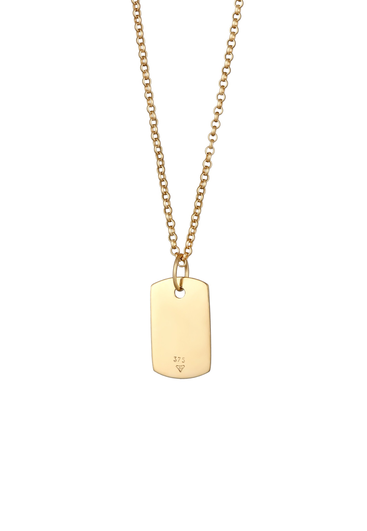 Kuzzoi Kette mit Anhänger »Halskette Anhänger Military Platte Dog Tag 375 Gelbgold«