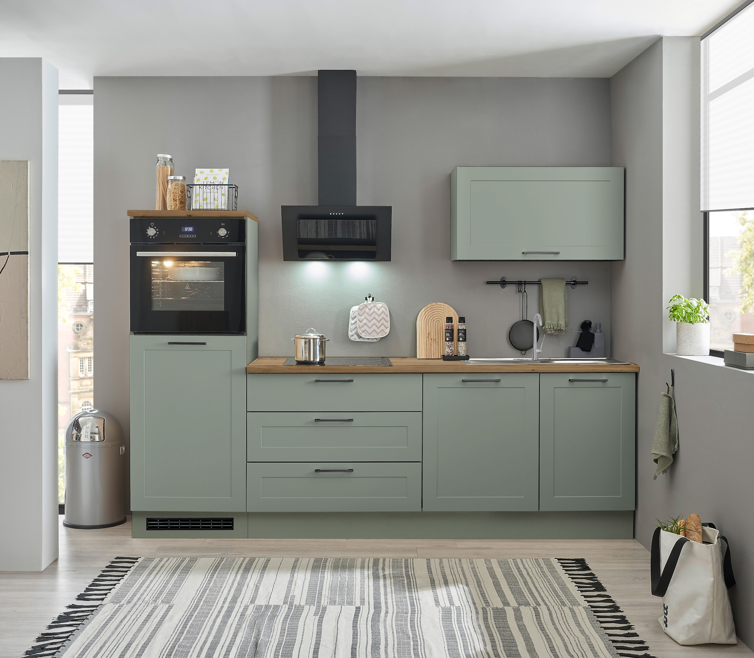 BASIC by Balculina Küchenzeile »Marsi« Breite 260 cm, wahlweise mit E-Geräten, mit Soft-Close-Funktion