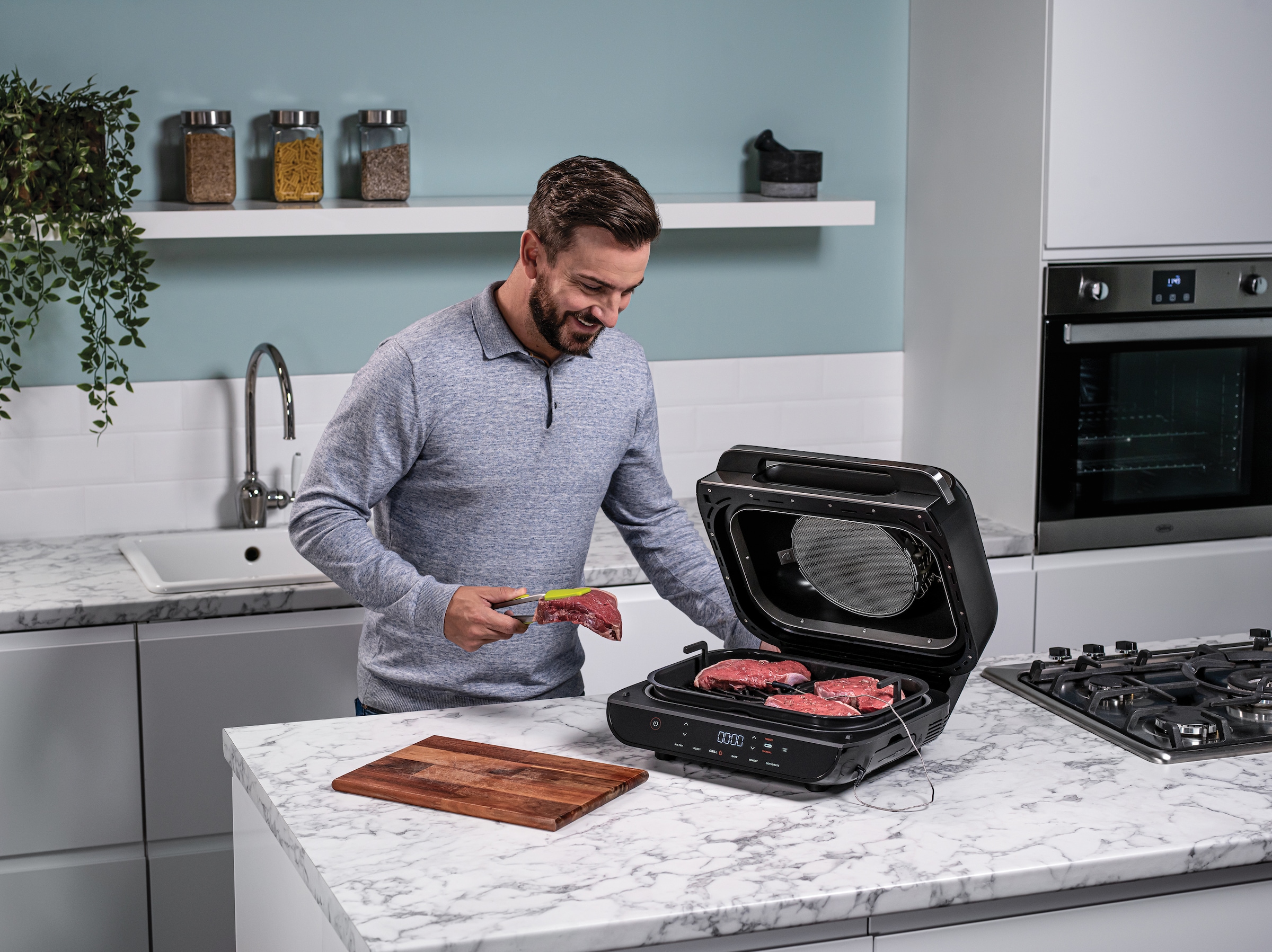 NINJA Heißluftfritteuse »und Grill Foodi MAX AG551EU«, 2460 W, 3,8 L Volumen, incl digitalem Temperaturfühler