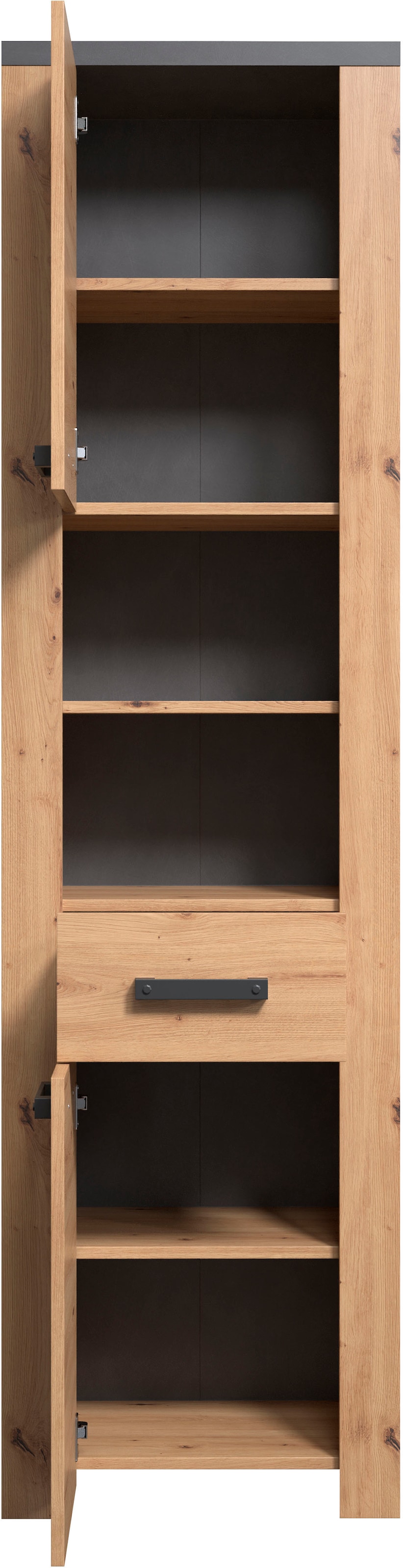 welltime Hochschrank »Ambres«, (1 St.), Badschrank in matter Echtholzoptik - Maße (B/T/H) 53/35/196 cm
