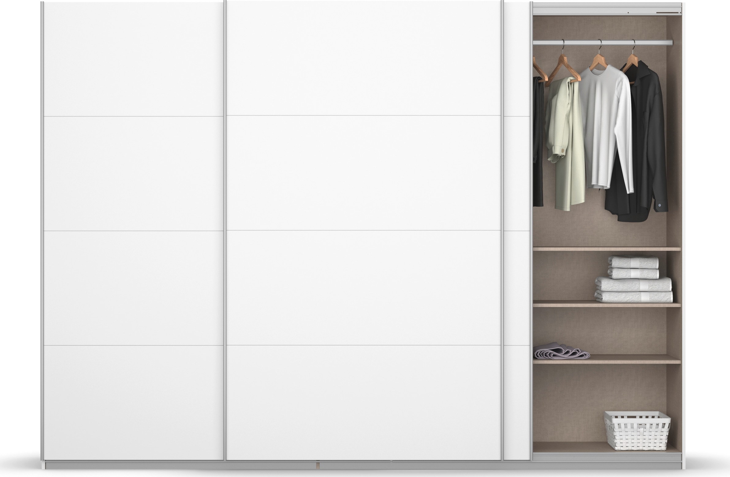 rauch Schwebetürenschrank »Kleiderschrank Schrank Garderobe KOLUNA mit Dekor-Front«, inkl. 2 Innenschubladen sowie extra Einlegeböden MADE IN GERMANY
