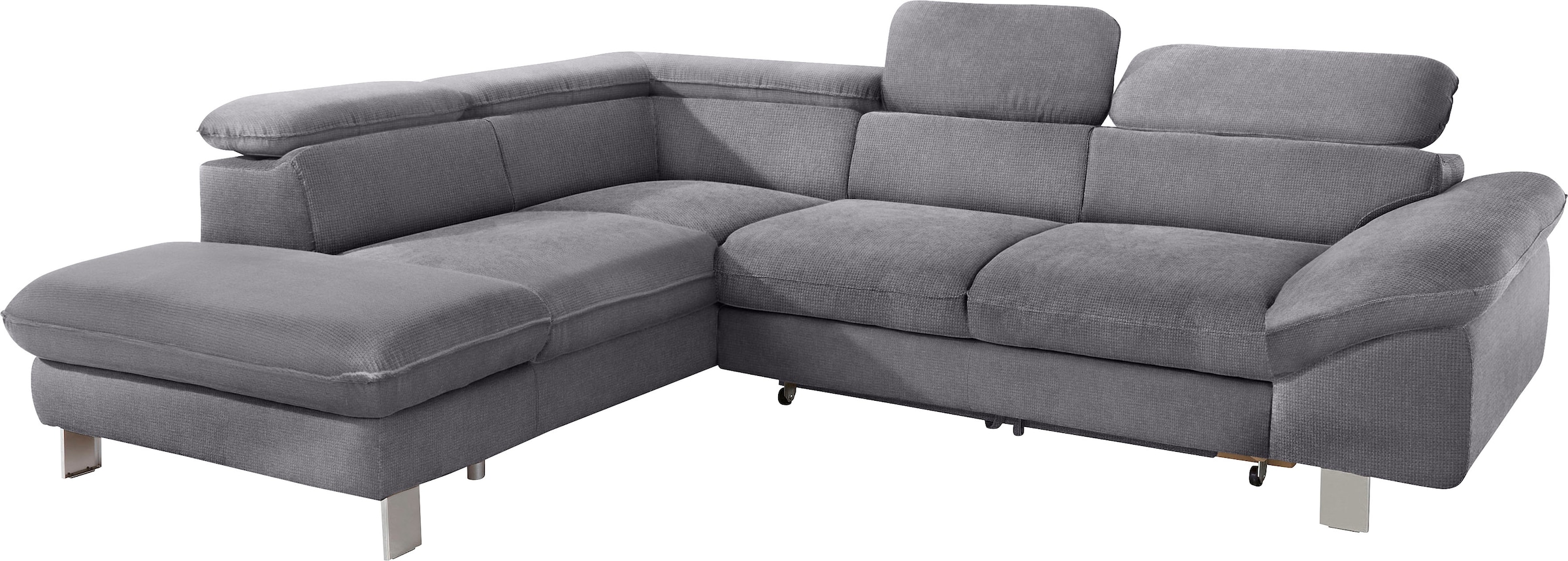 COTTA Polstergarnitur »Driver L-Form«, (Set, 2 tlg.), Set bestehend aus: Ecksofa mit Kopfteilverstellung & Hocker
