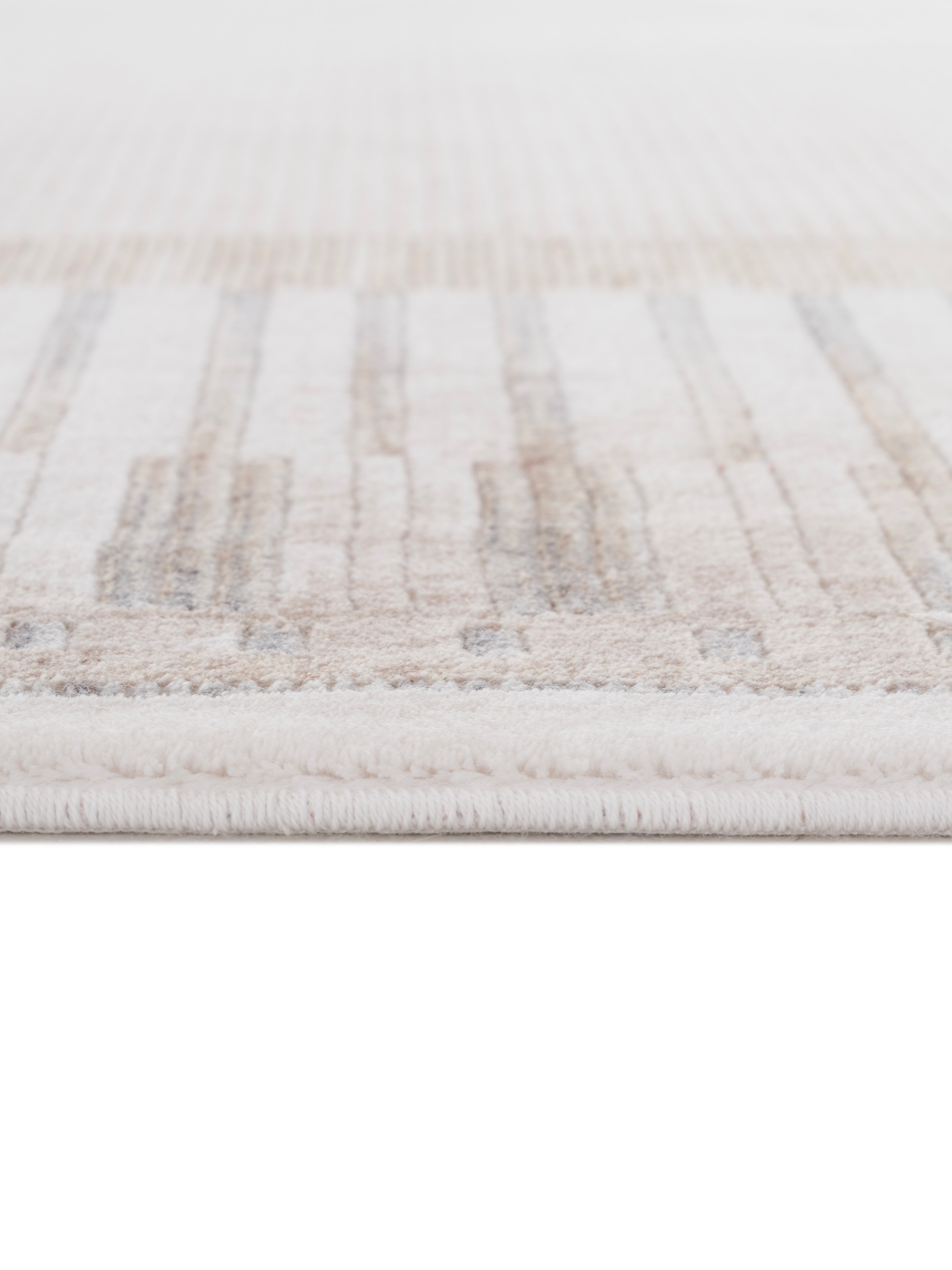 Calvin Klein home Teppich »Luster, mit Fransen, Designerteppich« rechteckig 6 mm Höhe Rahmen, Muster, meliert, Wohnzimmer, Schlafzimmer, Esszimmer