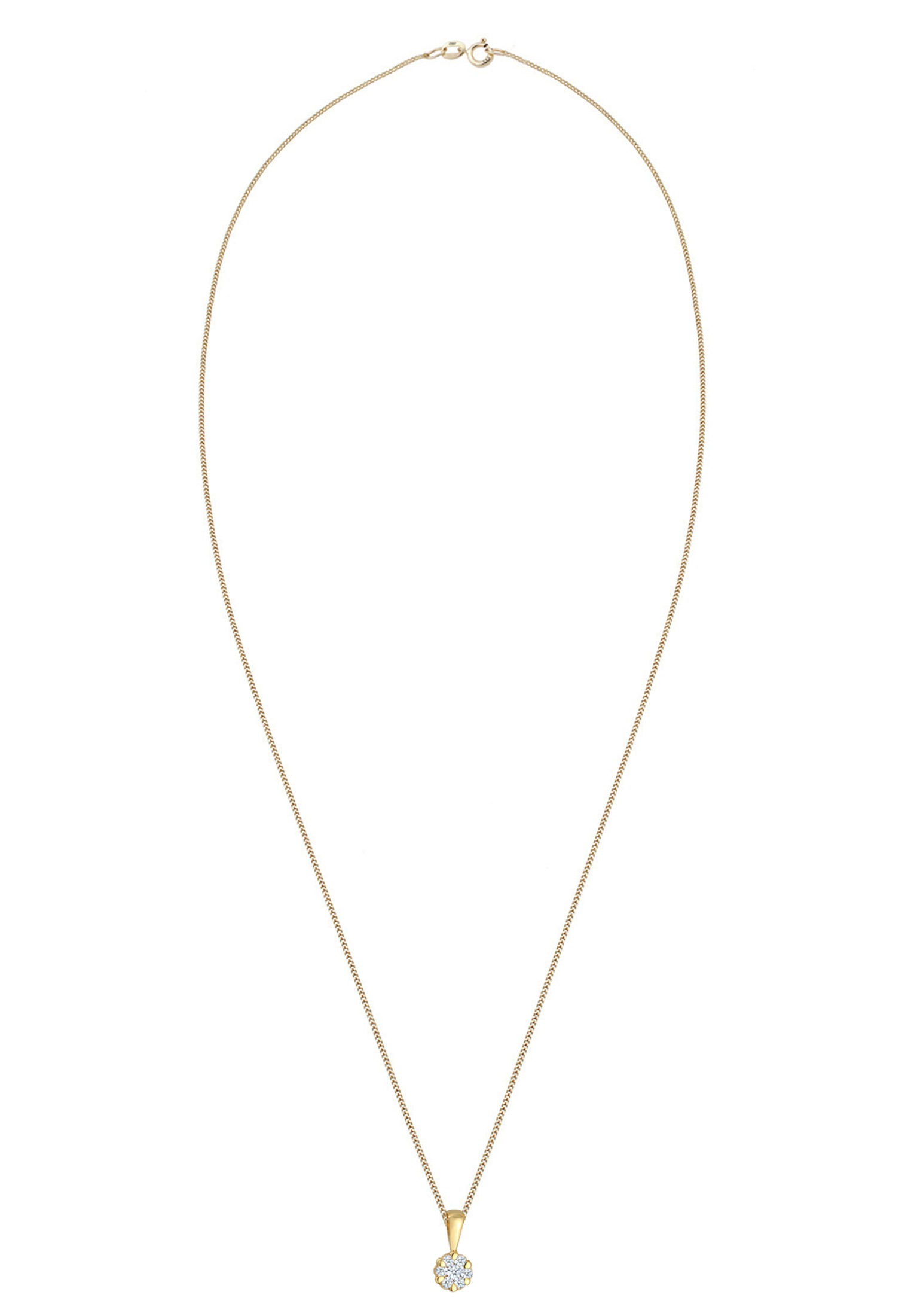 Elli DIAMONDS Silberkette »Halskette Diamant Weiß Brillantschliff (0.12 ct) 585 Gelbgold«