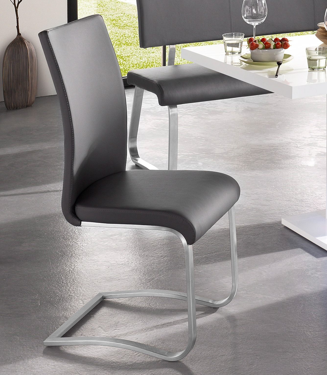 MCA furniture Freischwinger »Arco«, Leder, mit Stuhl belastbar kaufen bis 130 (Set), auf St., Rechnung Kg 2 Echtlederbezug