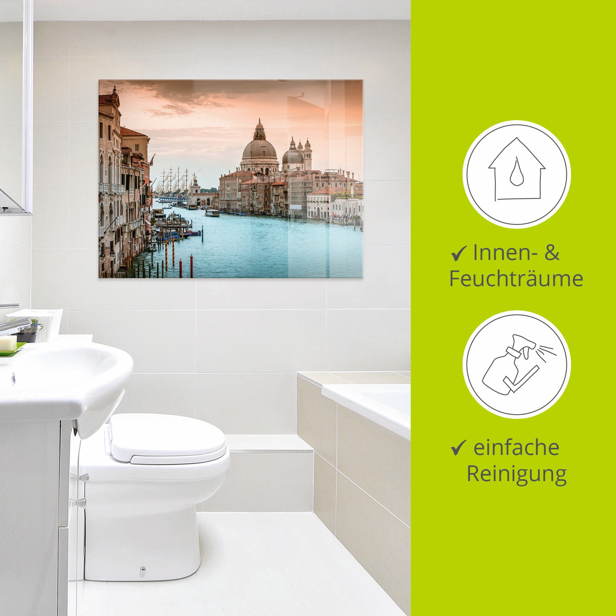 Artland Glasbild »Venedig Canal Grande I«, Italien, (1 St.), in verschiedenen Größen