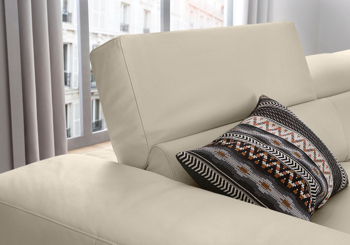 W.SCHILLIG Ecksofa »piedroo, Designsofa mit tollem Sitzkomfort, bequem und elegant, L-Form«, Kopfteilverstellung, wahlweise mit Sitztiefenverstellung, Breite 303cm