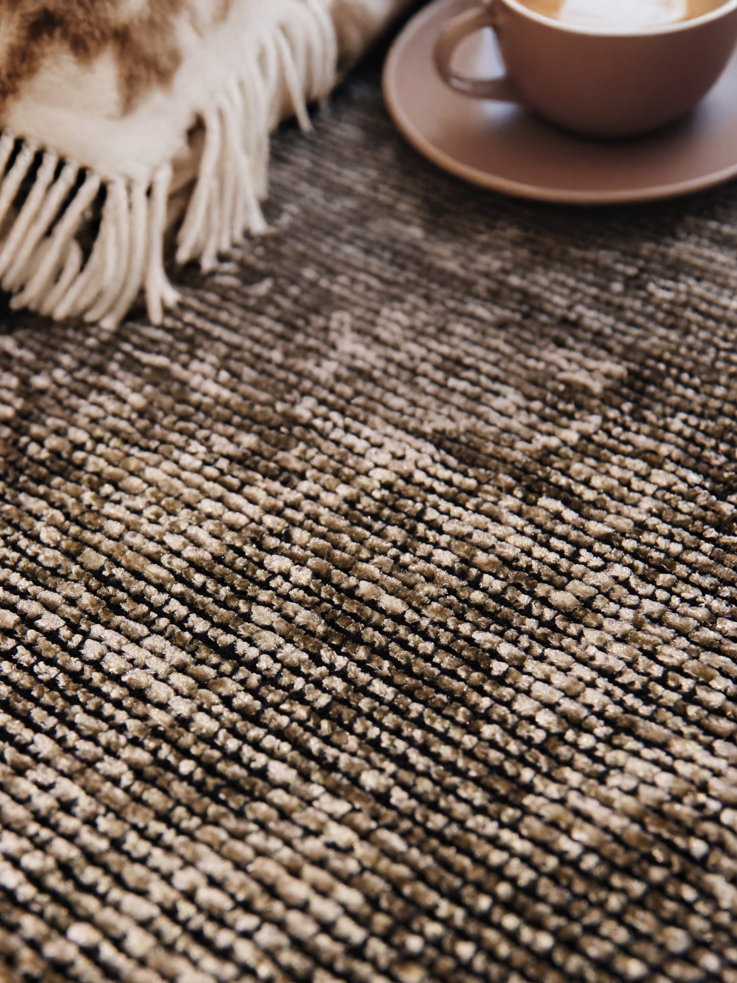 ELLE DECORATION Teppich »Prisma« rund 5 mm Höhe Glanz-Effekt, Karo Design, Kachel-Optik, Wohnzimmer, Schlafzimmer,Flur