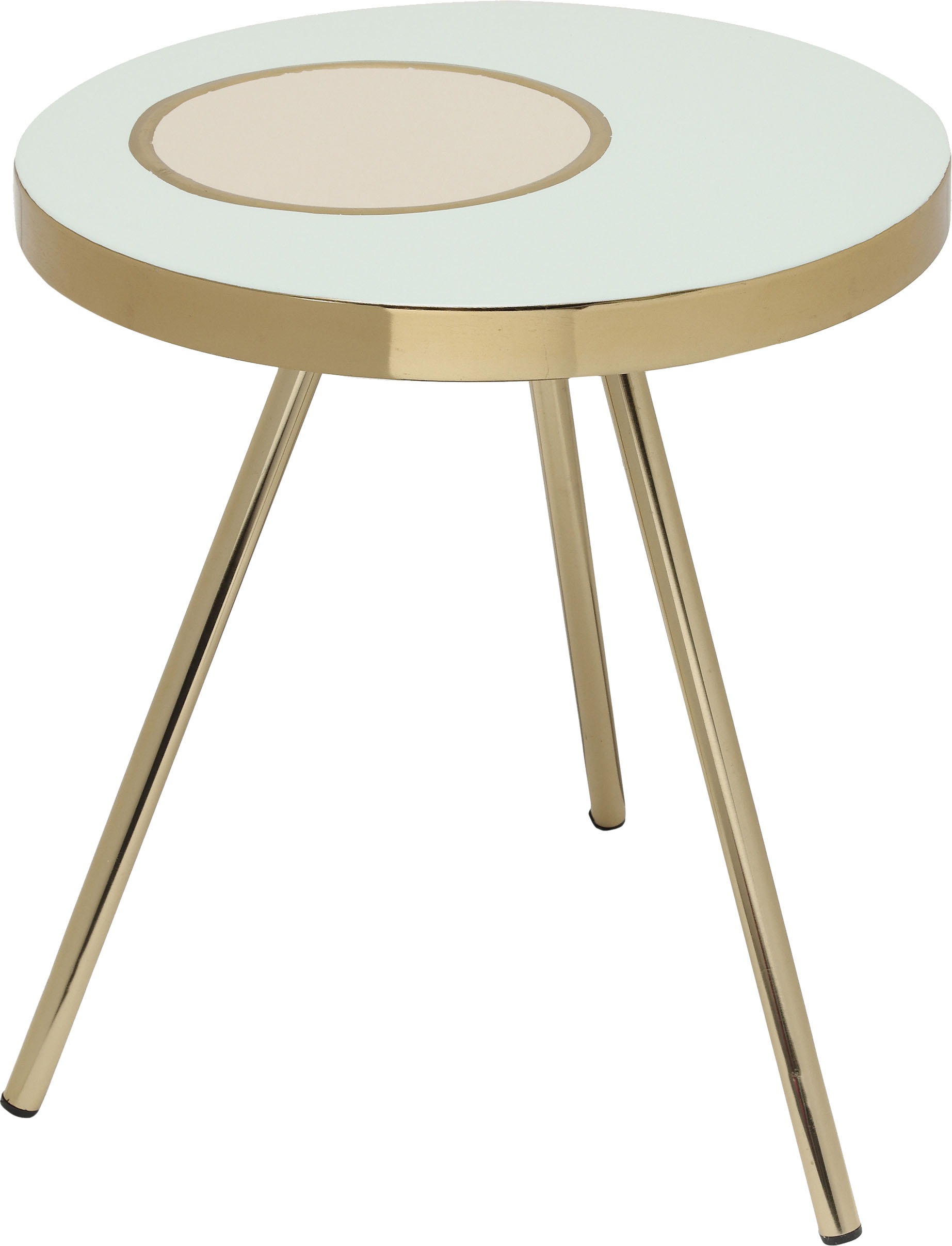 Kayoom Beistelltisch »Morrison 2025, Beistelltisch aus Eisen« 1 Stk. tlg. Handarbeit, lackierter Tisch mit Metalleffekten, auf 3-Beinen