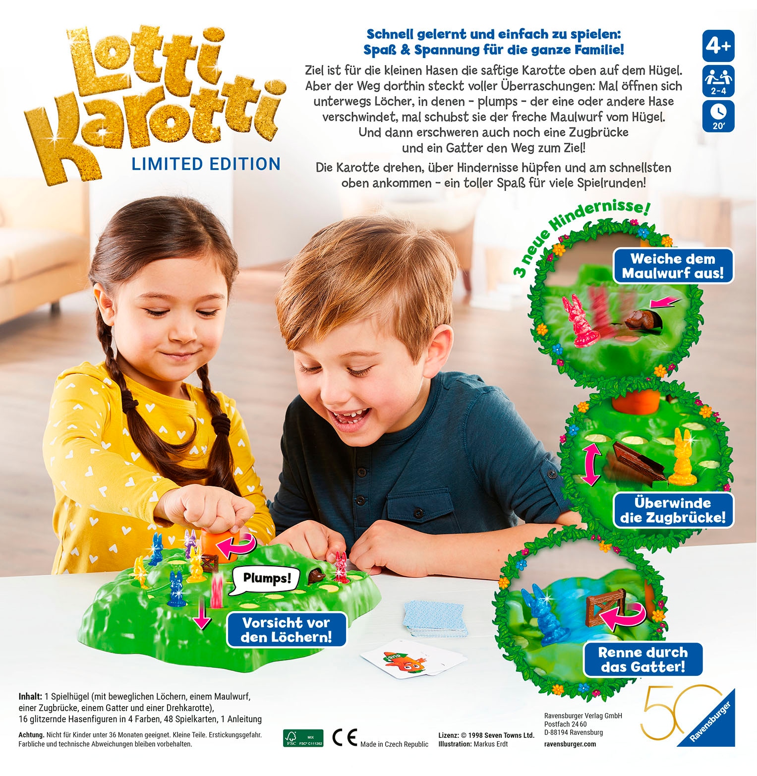 Ravensburger Spiel »Lotti Karotti - Sonderausgabe 50 Jahre blaues Dreieck«, Made in Europe, FSC® - schützt Wald - weltweit