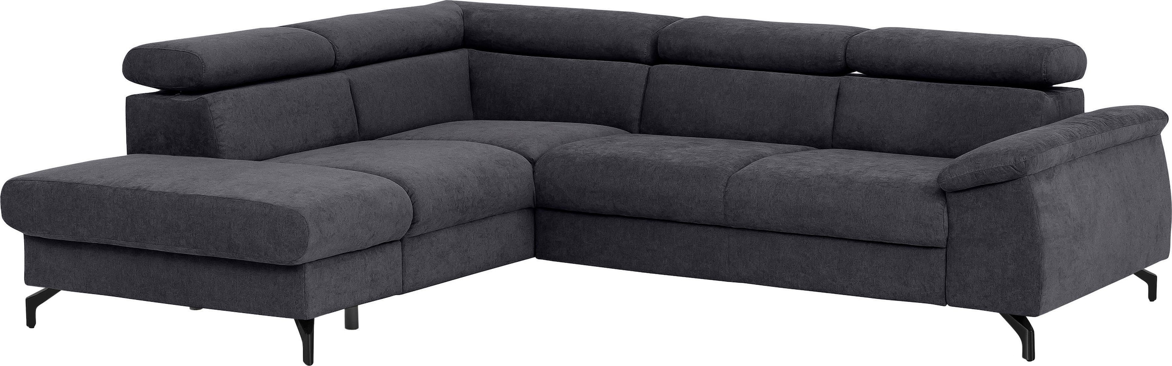 COTTA Polstergarnitur »Komaris L-Form«, (Set), Set bestehend aus: Ecksofa mit Kopfteilverstellung & Hocker