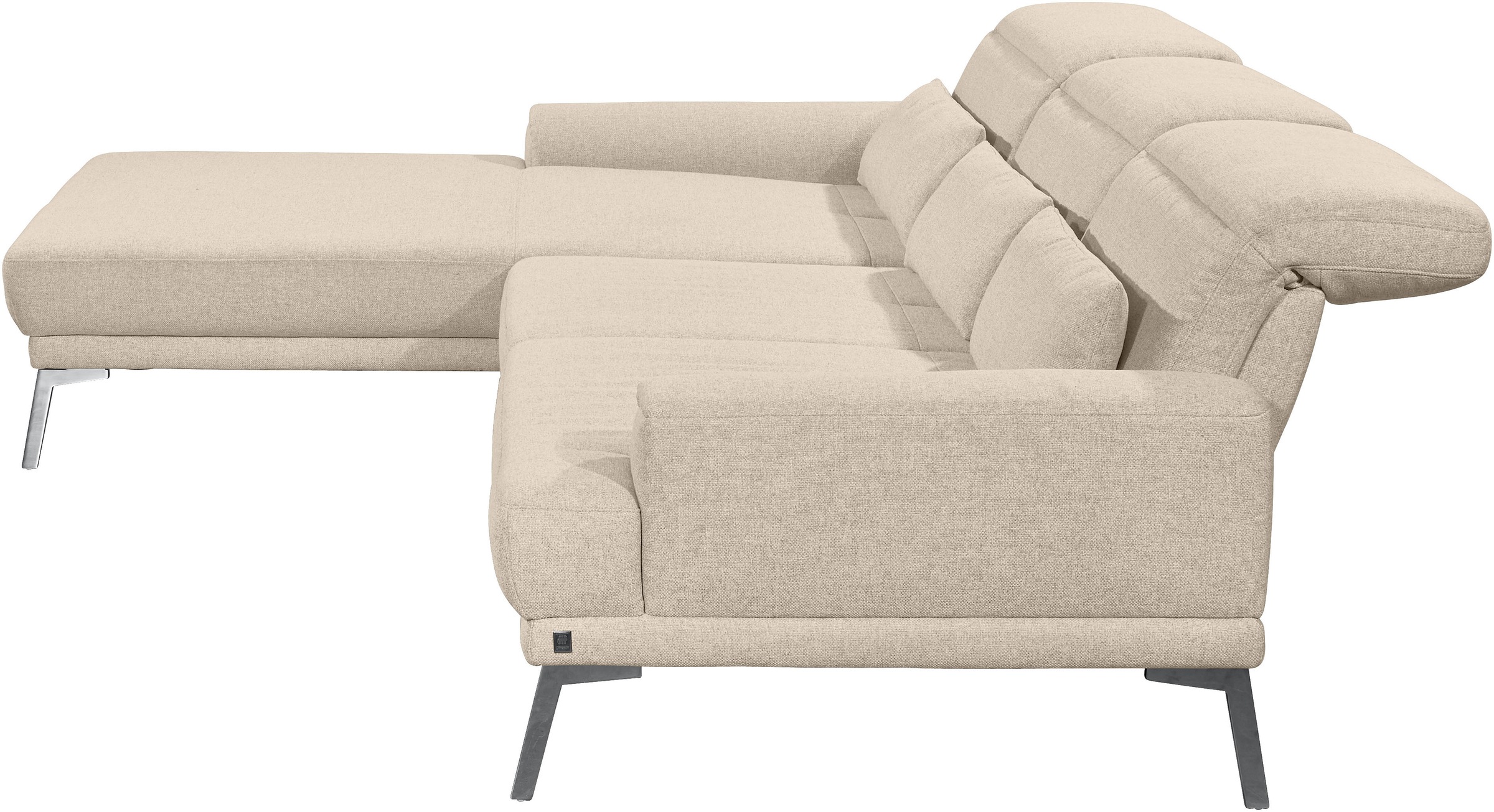 Musterring Ecksofa »MR 4580«, mit Kopf- und Sitztiefenverstellung, Metallfuß chrom, 288 x 193/220cm