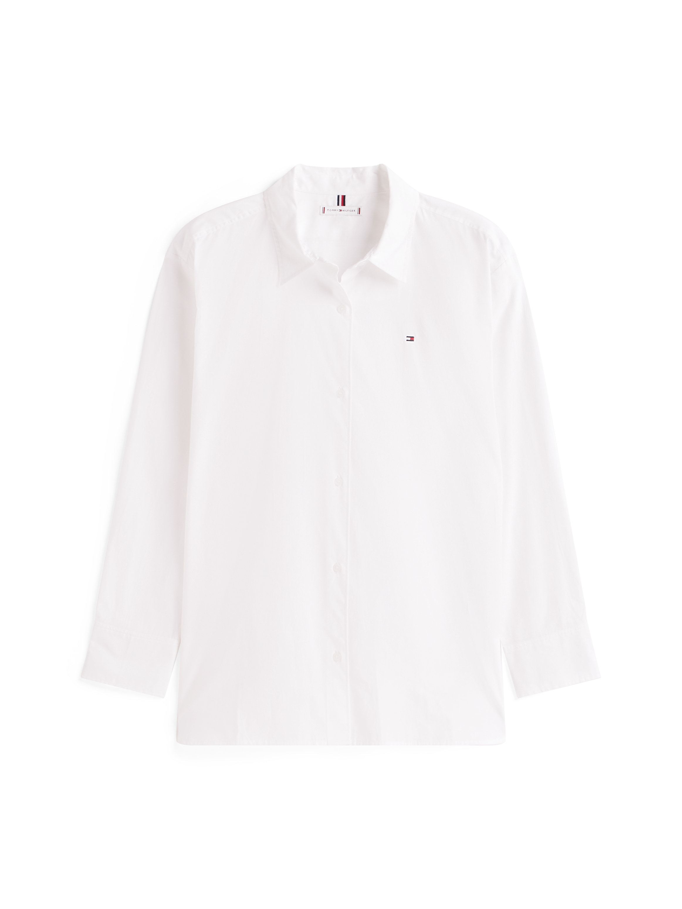 Tommy Hilfiger Hemdbluse »ESS POPLIN EASY FIT SHIRT«, mit abgerundetem Saum