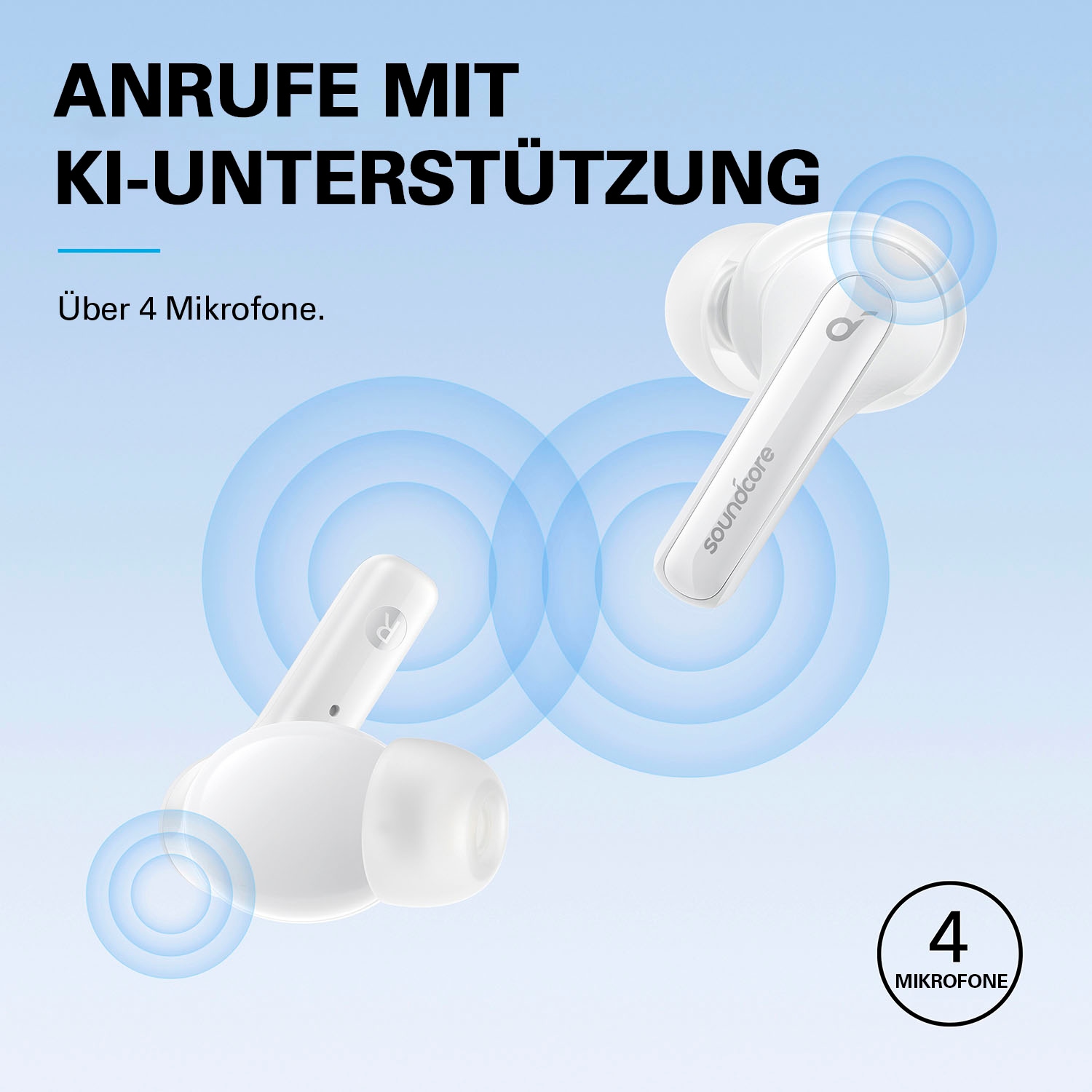 UNIVERSAL Headset 3 Noise | Garantie ➥ Note Cancelling »SOUNDCORE Bluetooth-HFP, Anker 3i«, XXL (ANC)-Freisprechfunktion-Transparenzmodus Rauschunterdrückung-Active Jahre