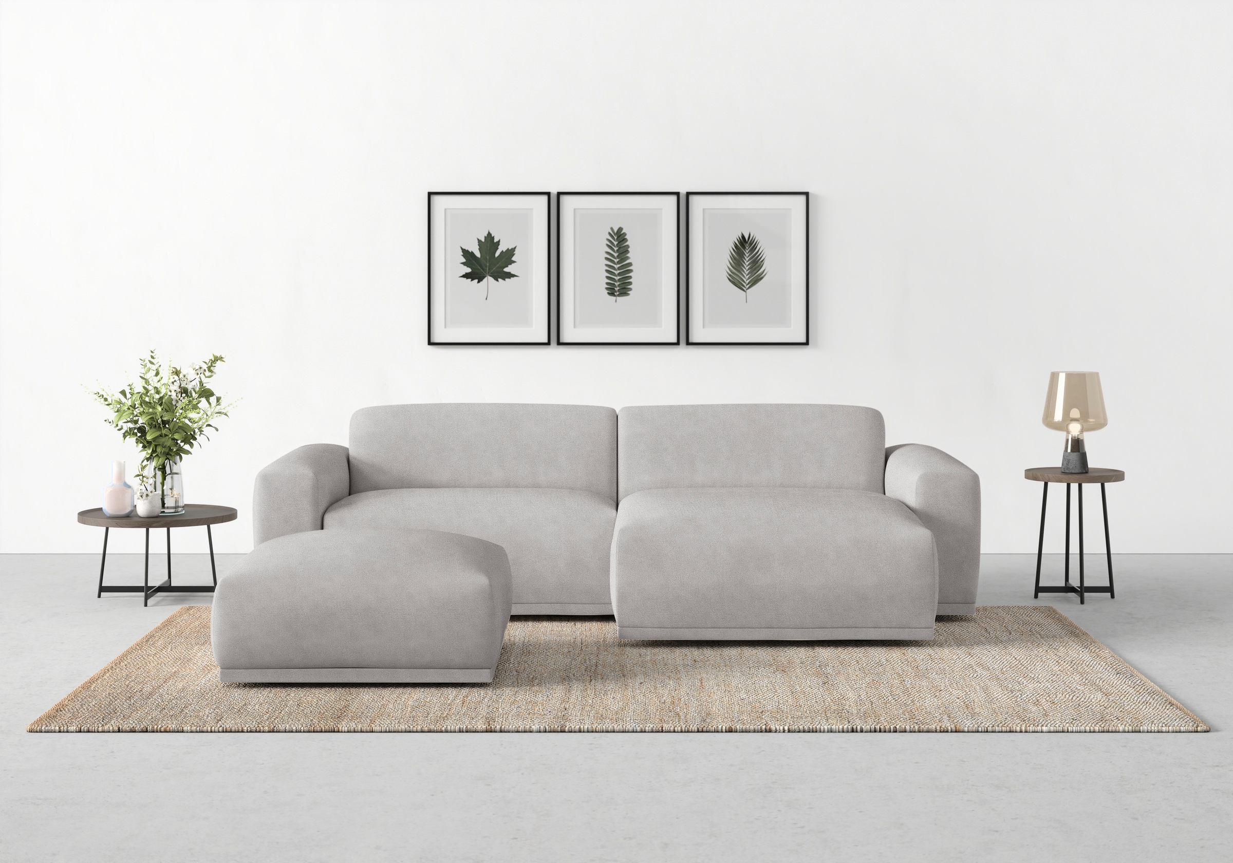 TRENDMANUFAKTUR Ecksofa »Braga, mit hochwertigem Kaltschaum, L-Form, in Cord erhältlich«, (2 St.), modernes Sofa, Couch mit hohem Sitzkomfort, 255/72/160 cm (B/H/T)