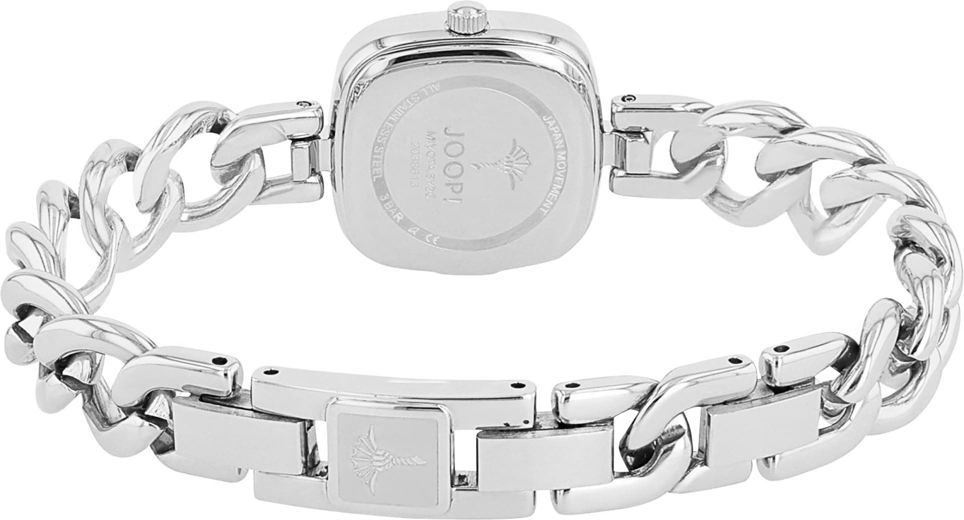 JOOP! Quarzuhr, Armbanduhr, Damenuhr, analog, Edelstahlarmband in Kettengliederung