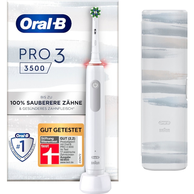 Oral-B Elektrische Zahnbürste »3 3500«, 1 St. Aufsteckbürsten, 3 Putzmodi  mit 3 Jahren XXL Garantie