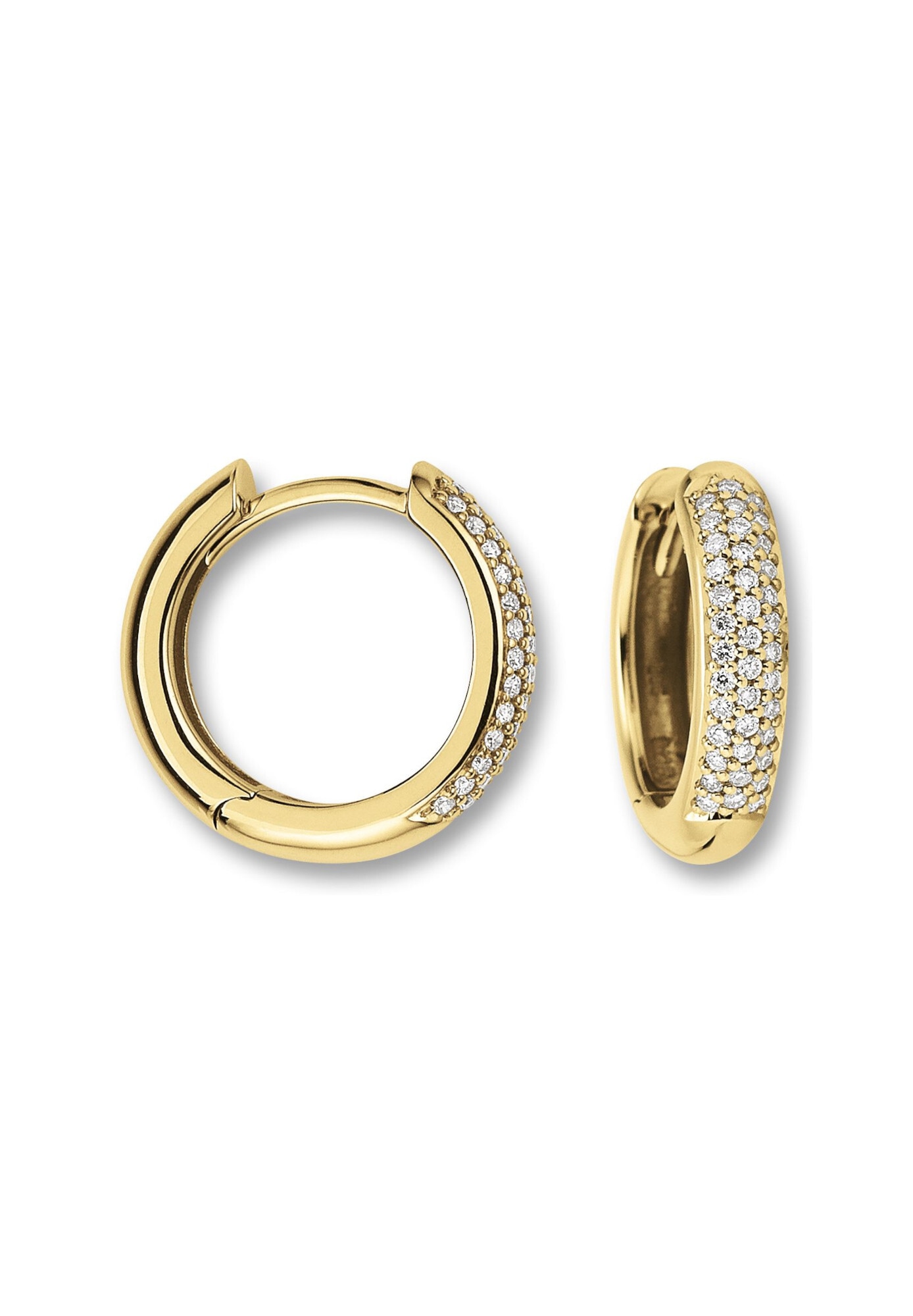 ONE ELEMENT Paar Creolen »0.25 ct Diamant Brillant Ohrringe  Creolen aus 585 Gelbgold«