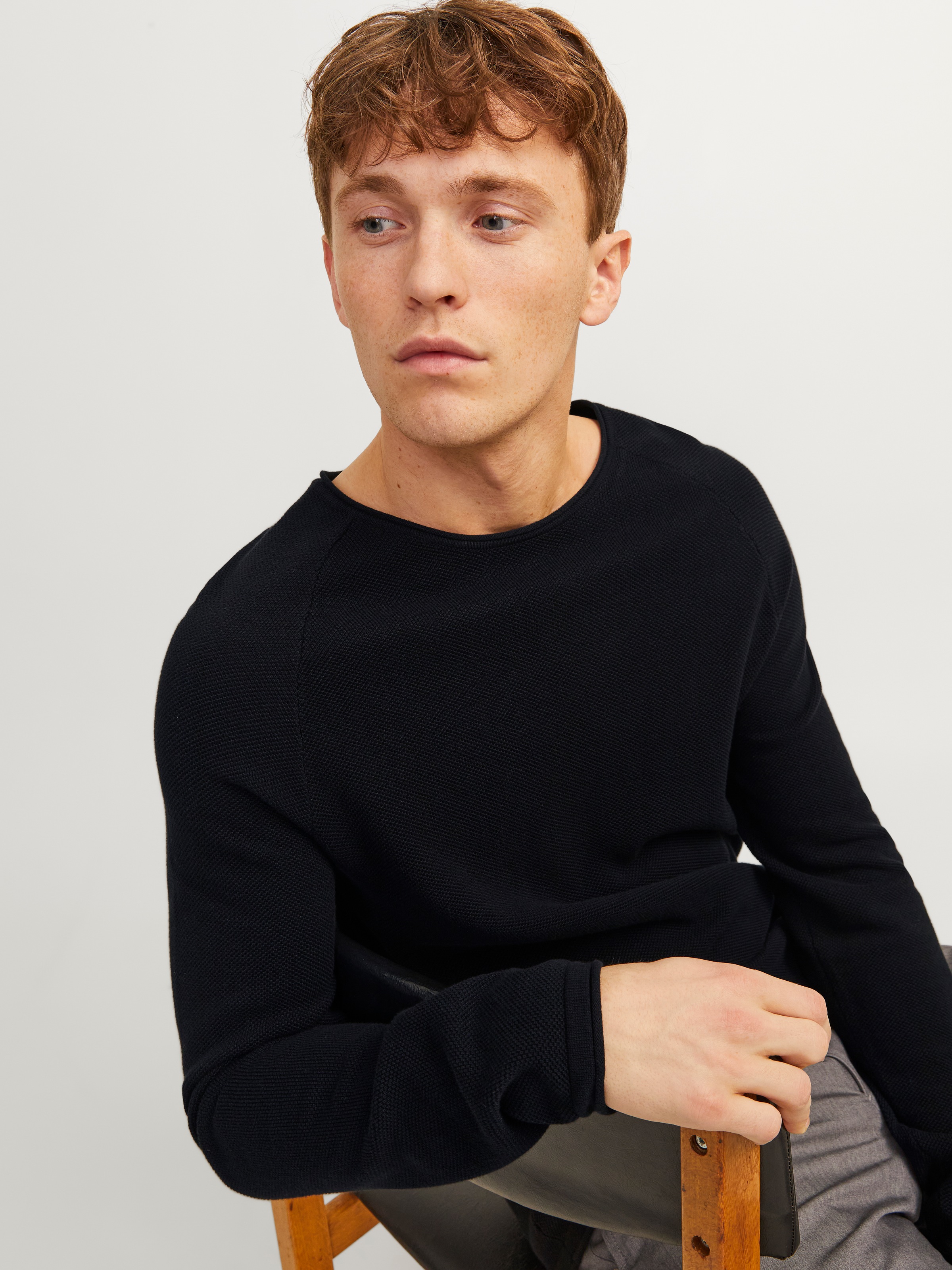 Jack & Jones Rundhalspullover »JJEHILL Pullover mit angenehmem Tragegefühl« Modisch, schmal, Baumwolle, Rundhals