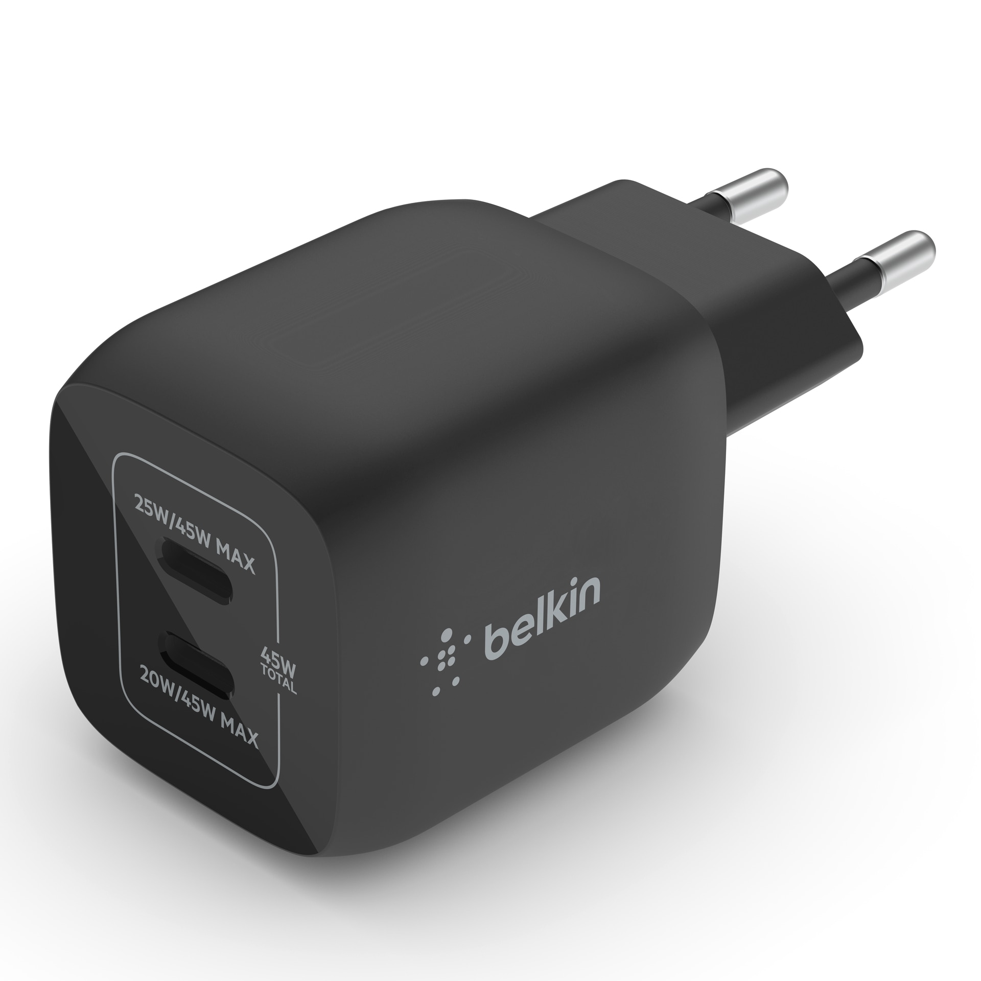 Belkin USB-Ladegerät »BoostCharge Pro 45 Watt Dual USB-C GaN Charger«, Ladegerät mit 2x USB-C Anschlüssen (Laptops, Tablets, Smartphones)