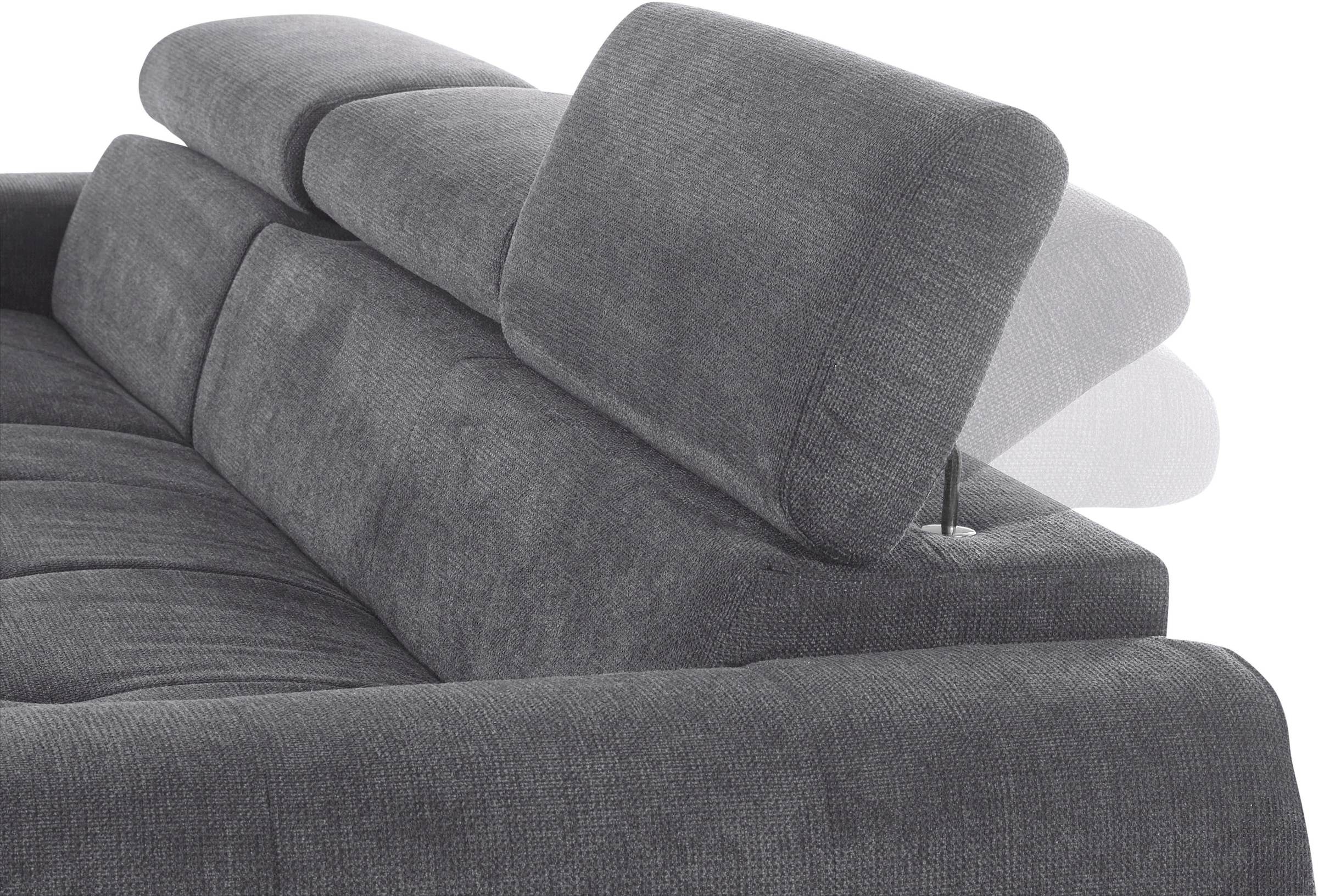 COTTA Ecksofa »Mia L-Form«, 3-tlg.-Kissen-Set, Recamiere, wahlweise mit oder ohne RGB-Beleuchtung