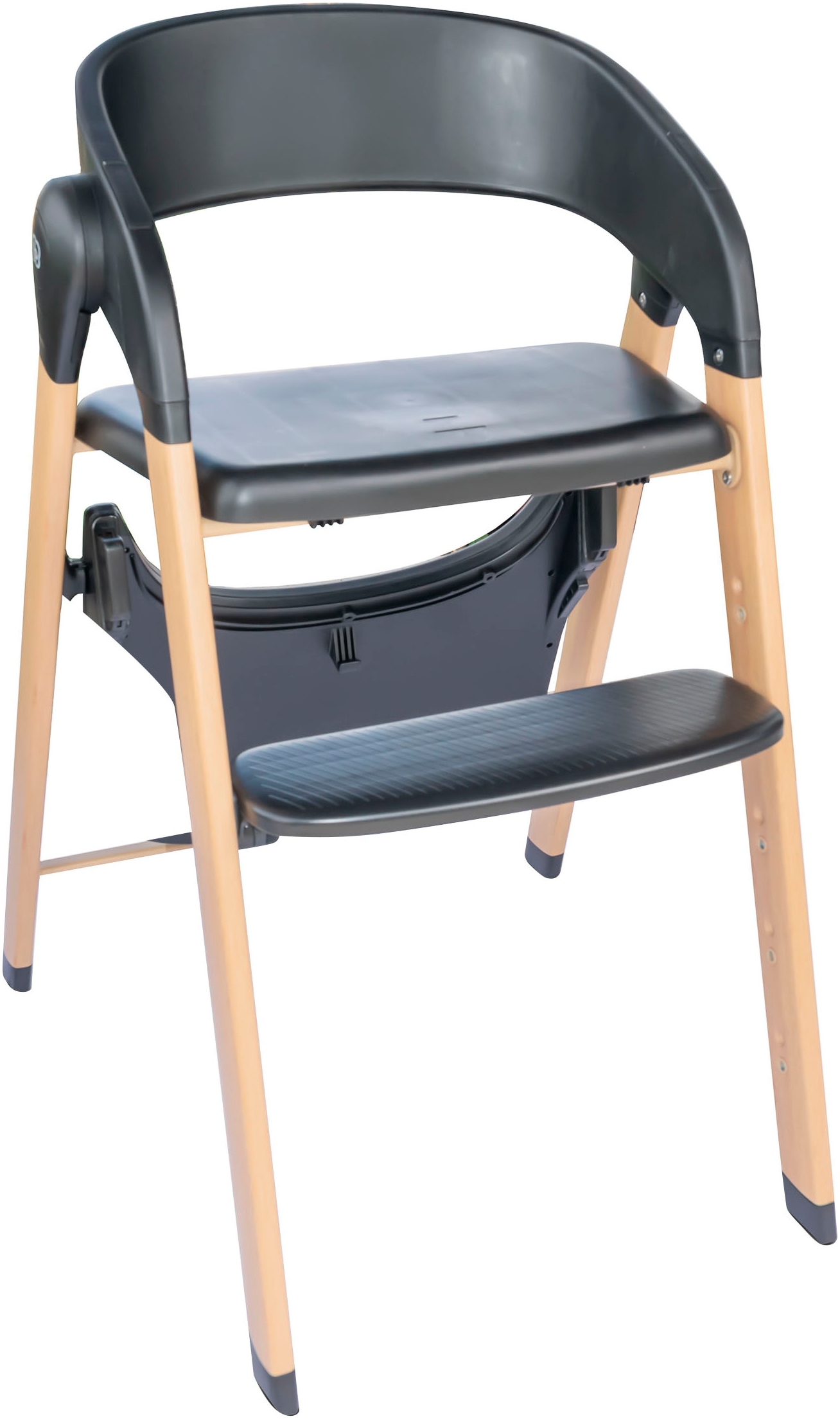 BabyGo Hochstuhl »Levels, black wood optic« () platzsparend zusammenklappbar