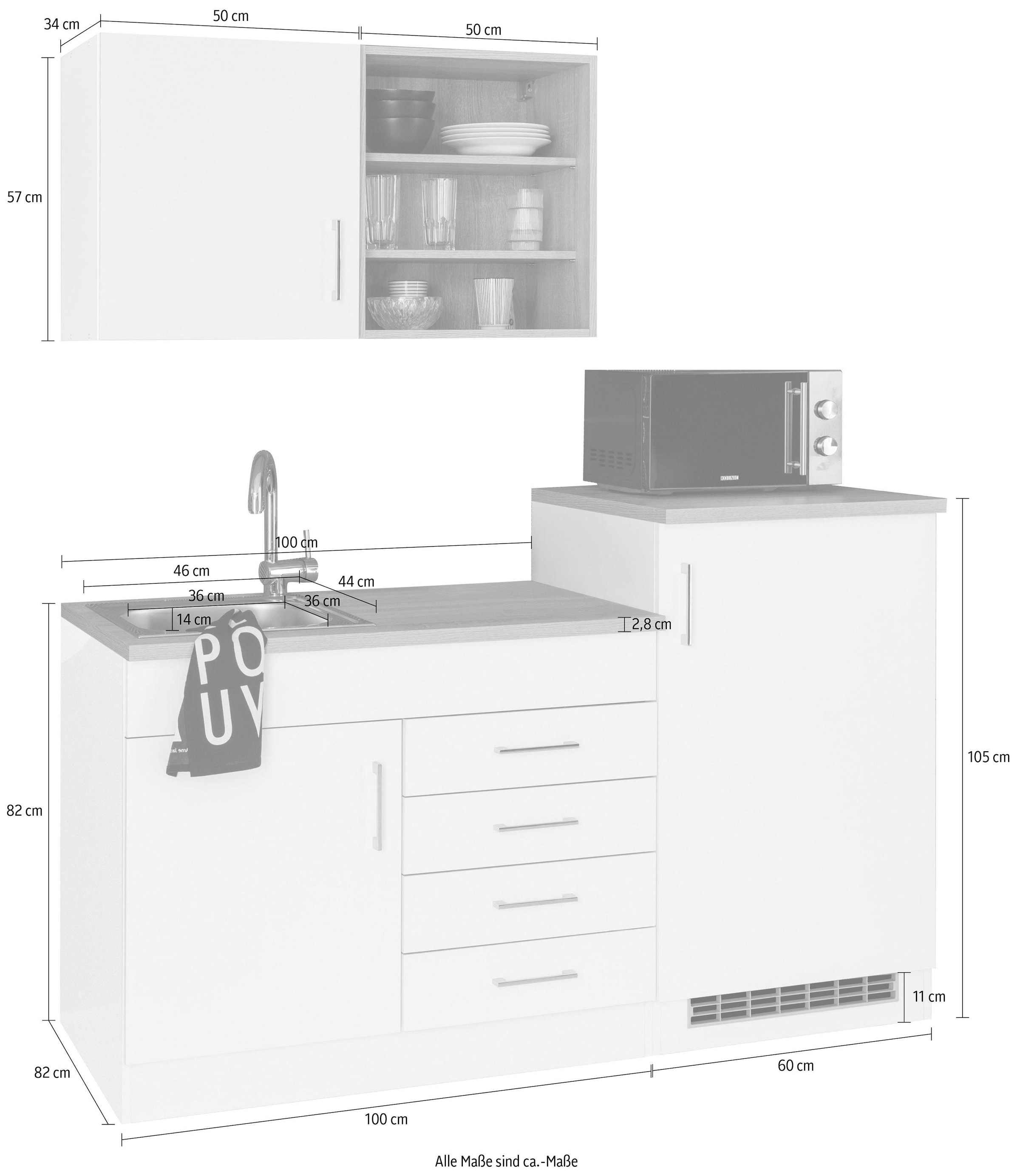 KOCHSTATION Pantryküche »KS-Mali«, Breite 160 cm, mit E-Geräten