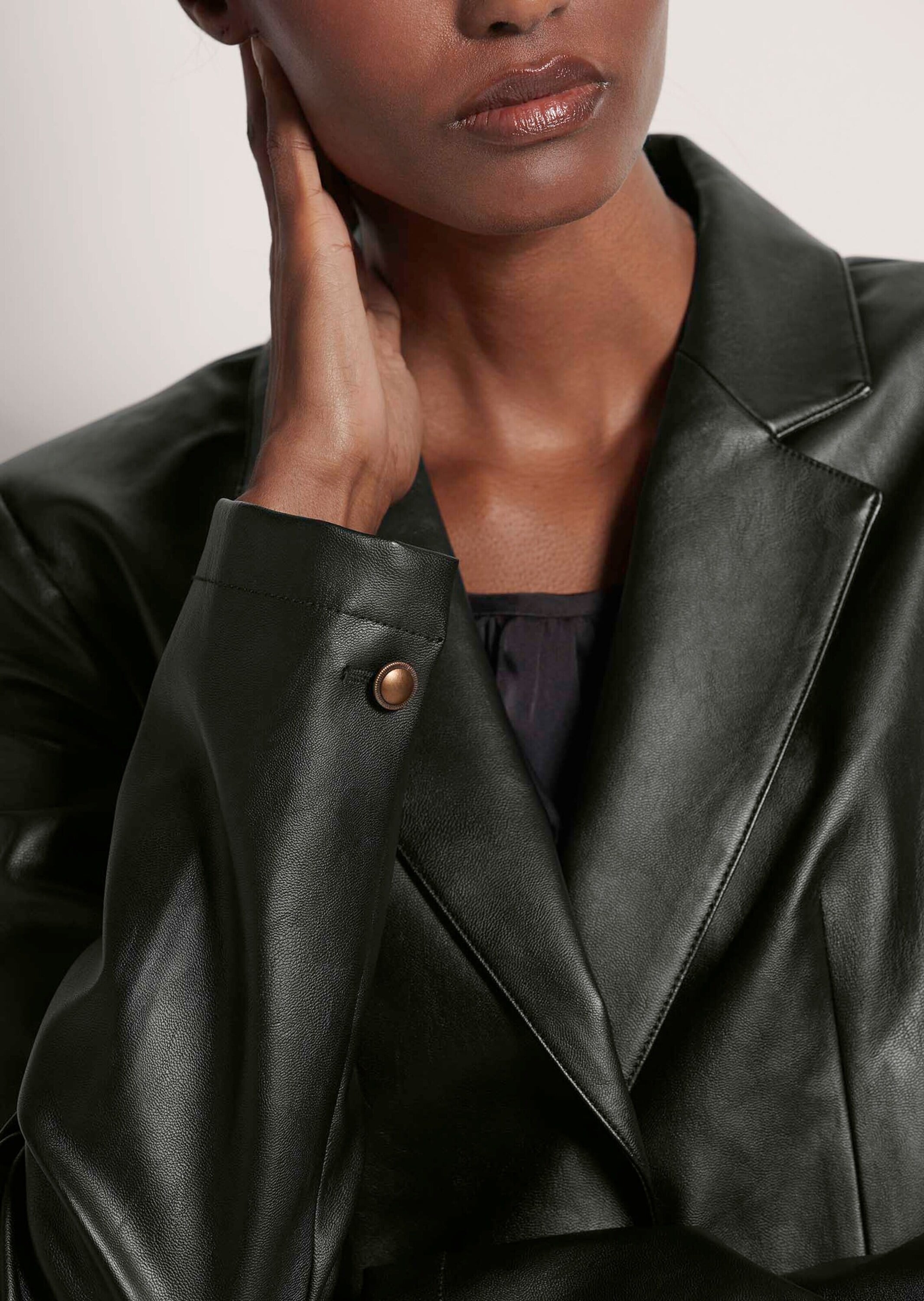 MADELEINE Jackenblazer »Lederblazer Blazer aus Leder-Imitat«