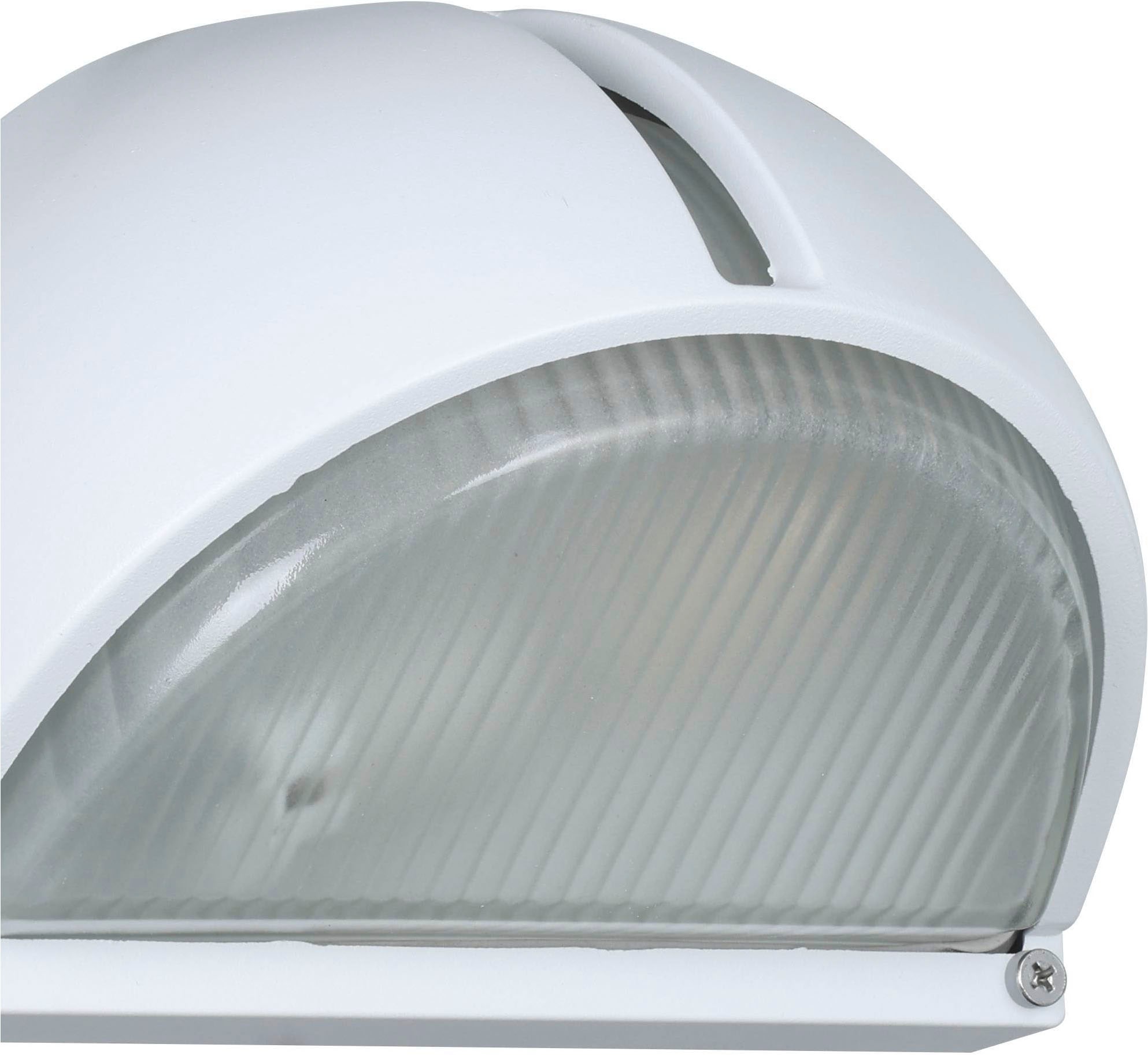 EGLO Wandleuchte »Onja Außen-Wandlampe, Außenleuchte aus Aluguss und Glas, E27, IP44« E27 1 Stk. Wand-/Deckenleuchte - L22 x H15,5 x AL12,5 cm - weiß - 1X40W exkl.