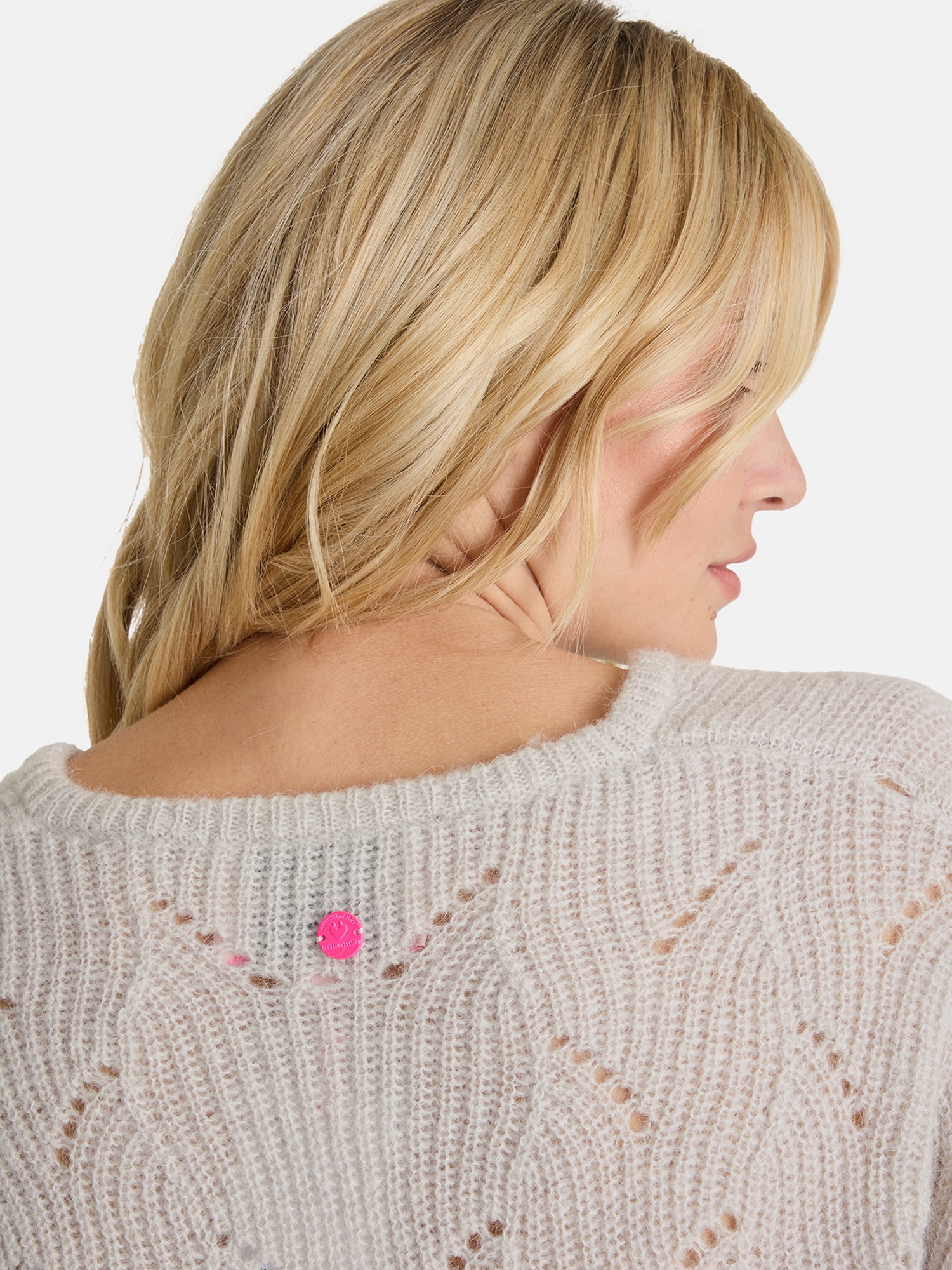 Lieblingsstück Strickpullover »SölveL« mit dezentem Lochmuster, V-Neck