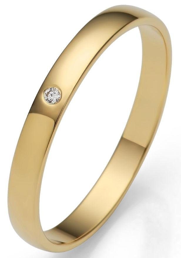 Firetti Trauring »Schmuck Geschenk Gold Hochzeit Ehering Trauring "LIEBE"«, Made in Germany, wahlweise mit oder ohne Brillant