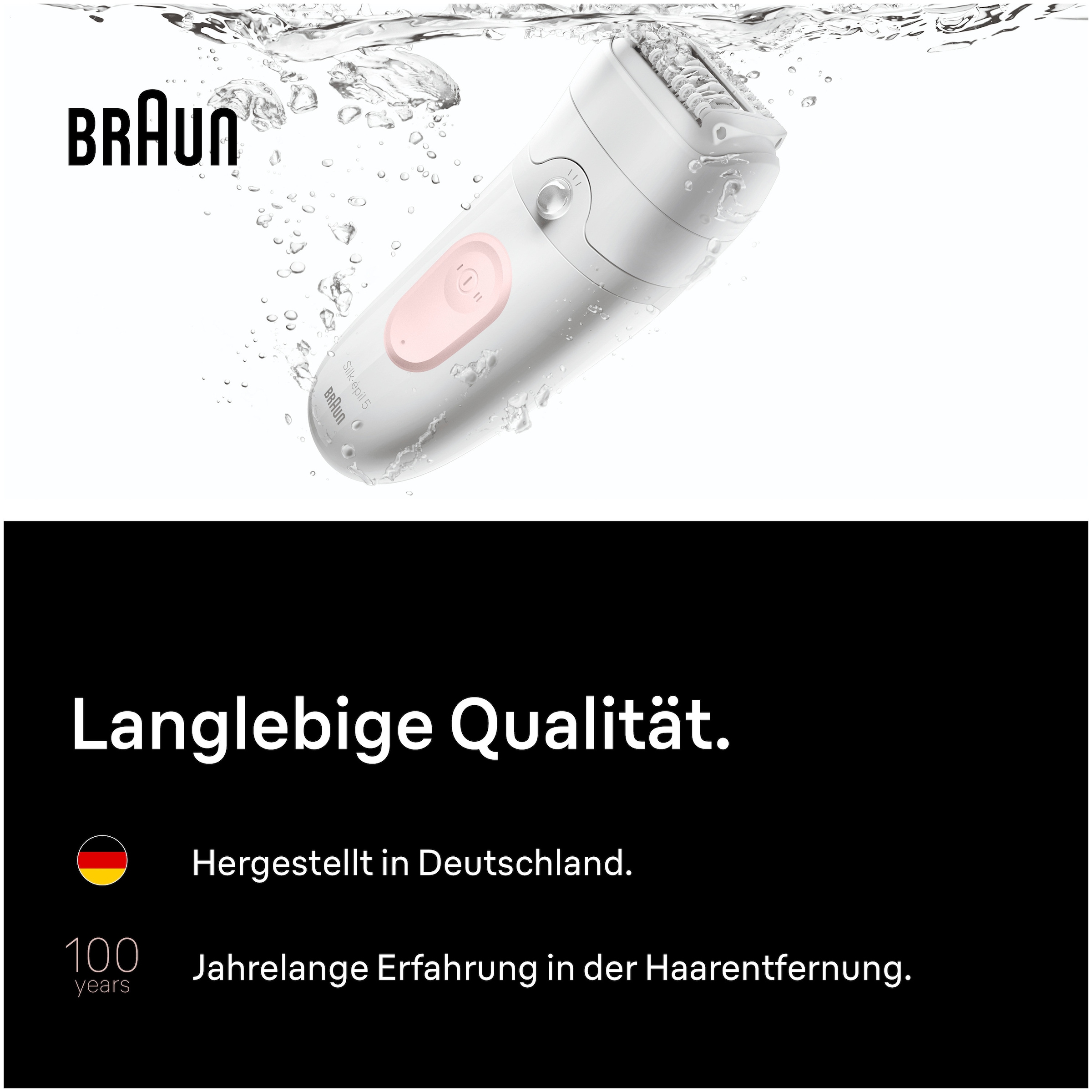 Braun Epilierer »Silk-épil 5 SE5-030« Wet & Dry, Einfache Haarentfernung, Rasieraufsatz und Trimmeraufsatz