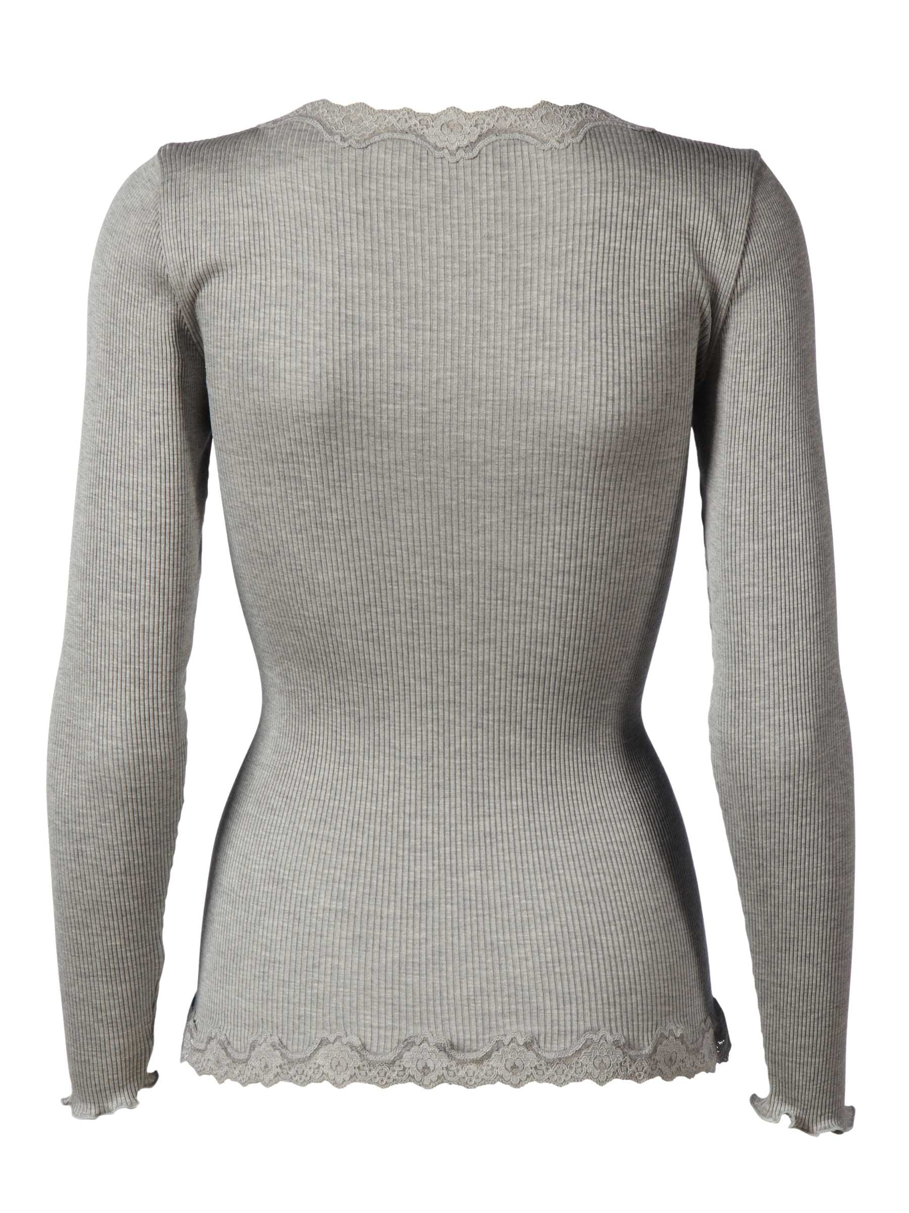 rosemunde Strickjacke »Babette Silk Cardigan mit Seide« Vintage-Spitzenbesatz, Perlmuttknopfleiste, Langarm, Seidenmix