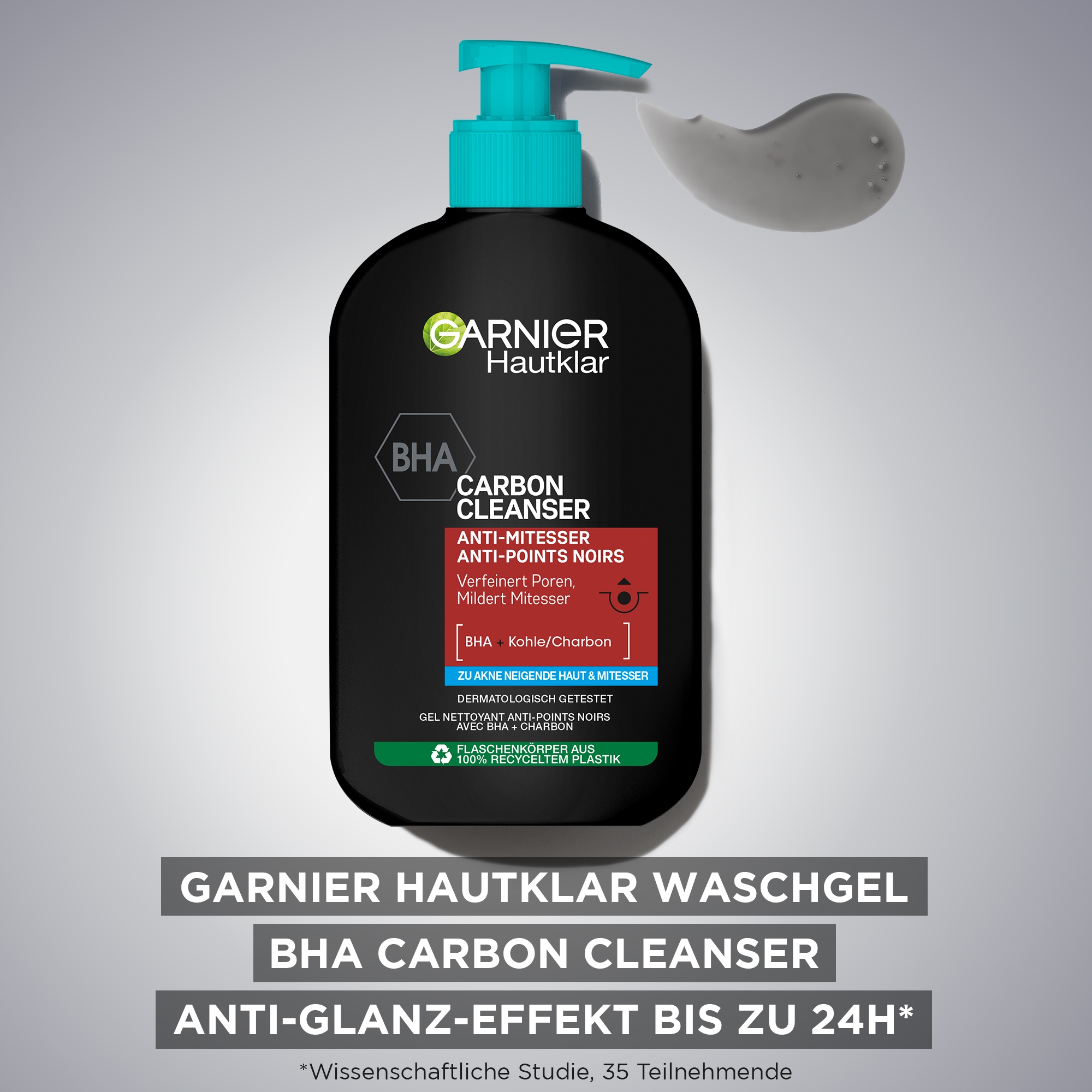 GARNIER Gesichtsreinigungsgel »Garnier Waschgel BHA Carbon Cleanser«, mit hoher Wirkungskraft
