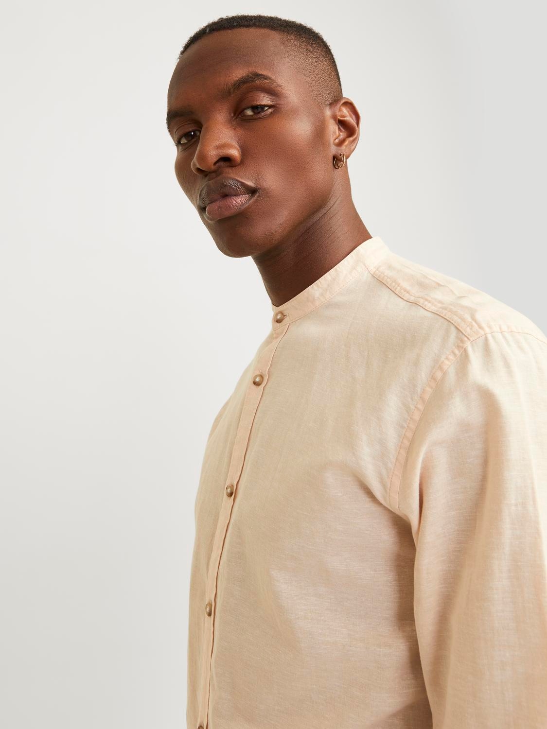Jack & Jones Langarmhemd »JJESUMMER BAND LINEN BLEND SHIRT LS SN«