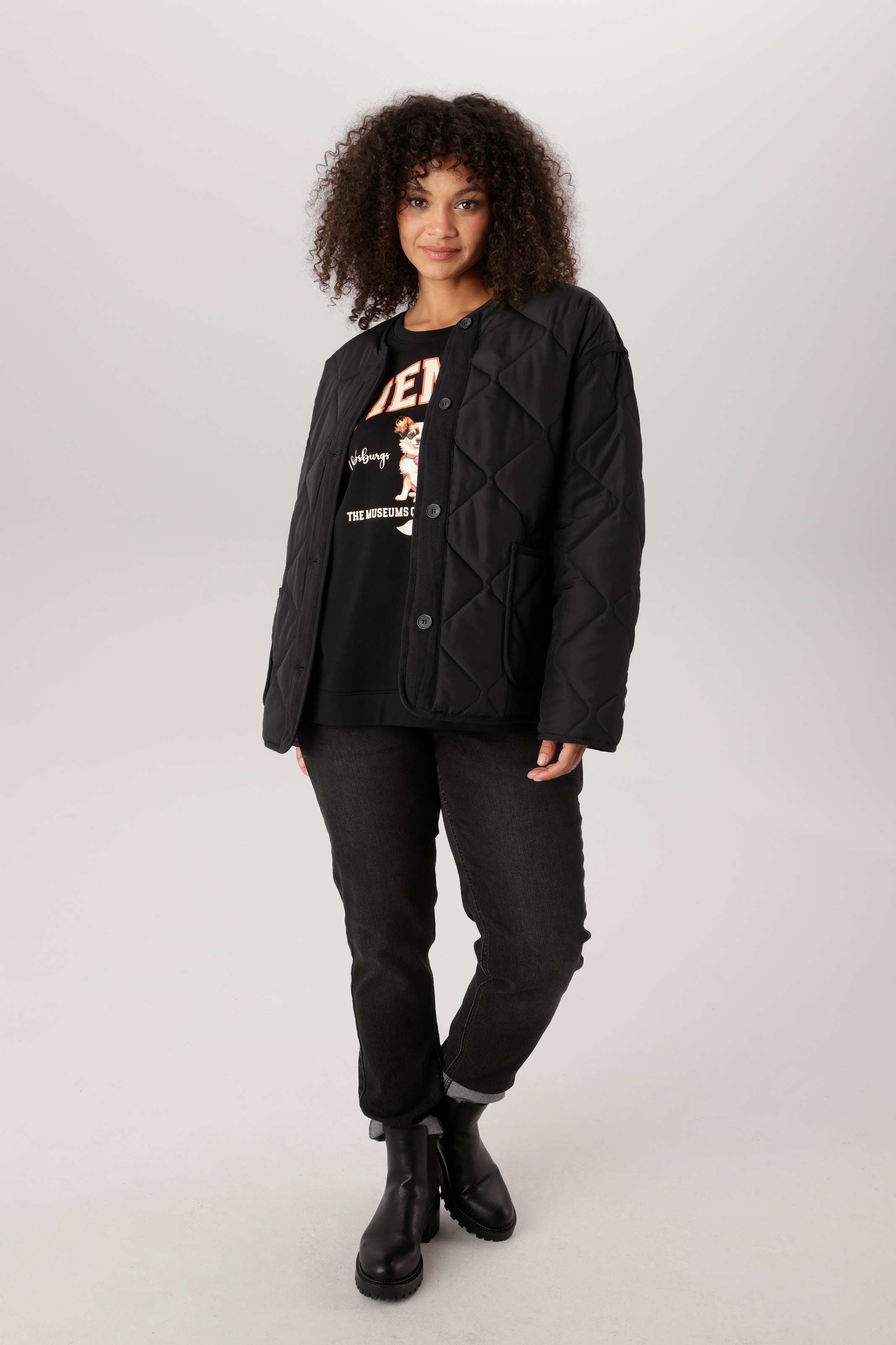 Aniston PLUS Steppjacke ohne Kapuze mit gesteppten Obermaterial - NEUE KOLLEKTION