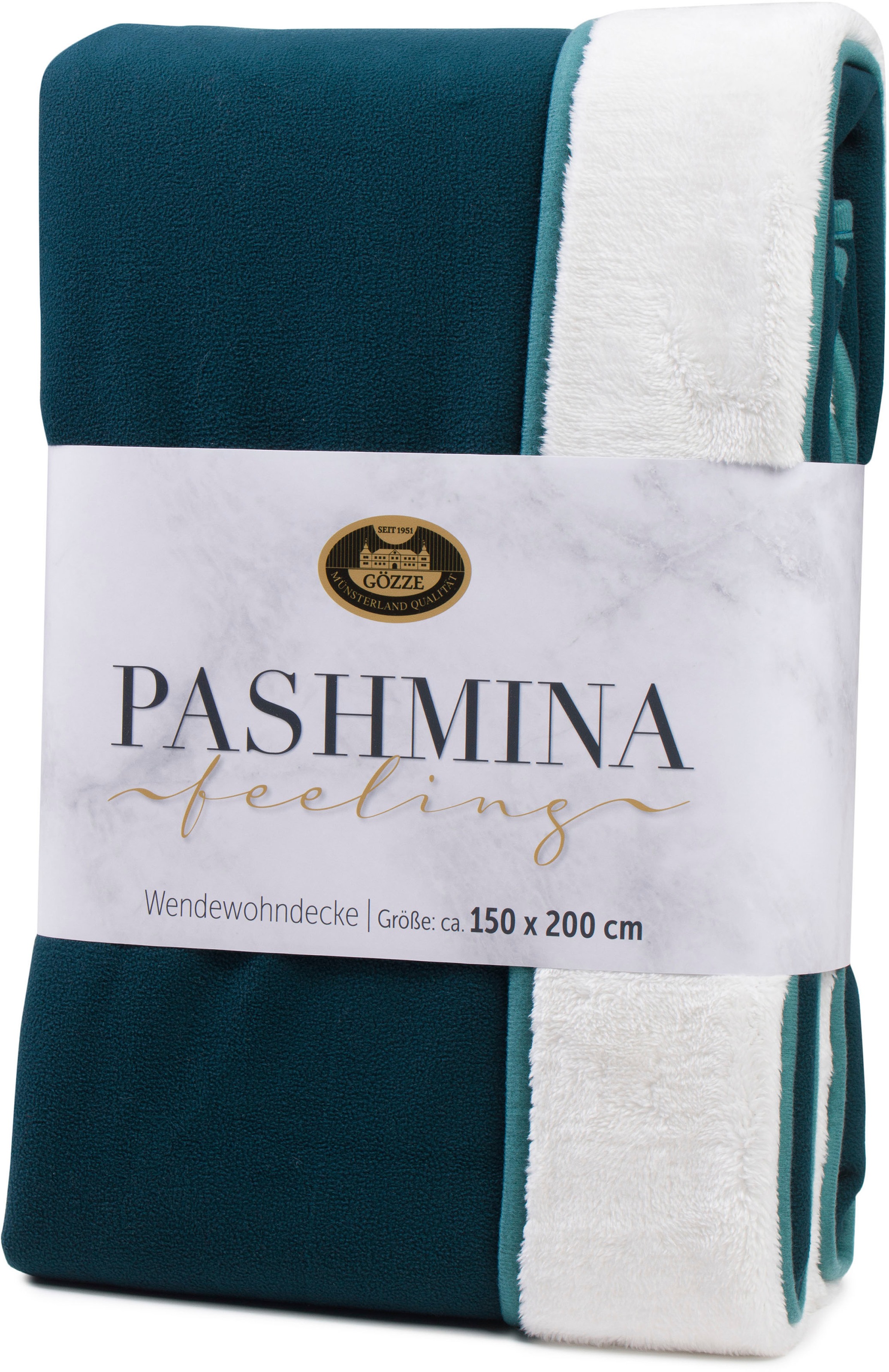 Gözze Wohndecke »Pashmina Wendewohndecke«, flauschig schlichte Unterseite
