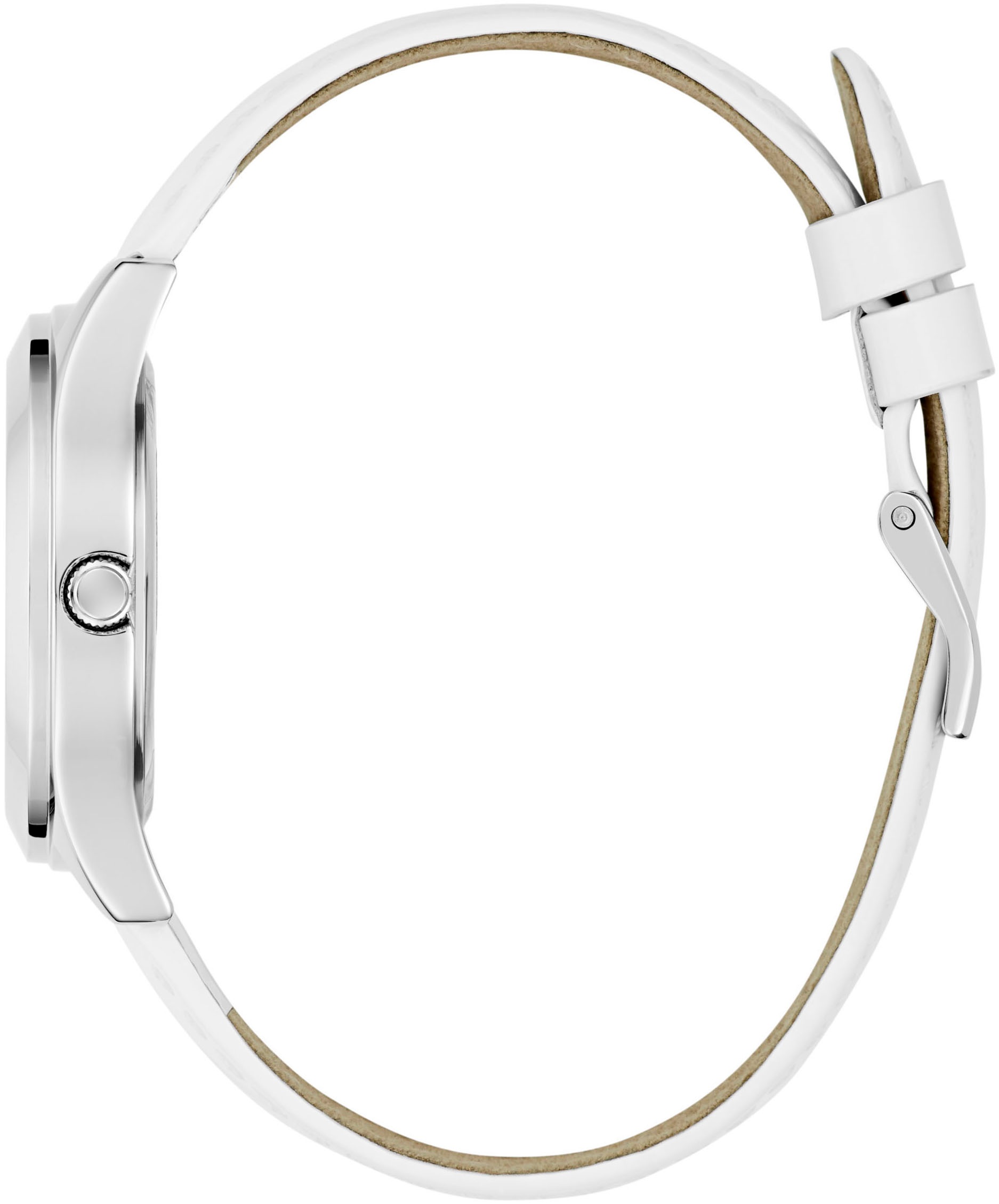 Guess Quarzuhr »GLITZ PLAQUE«, Armbanduhr, Damenuhr, Lederarmband