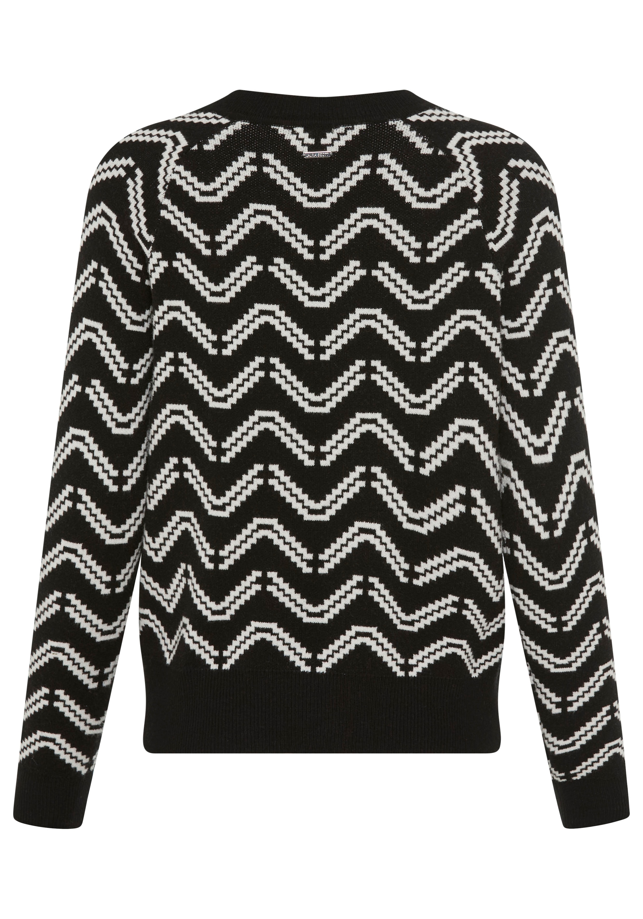 Laura Scott Rundhalspullover kuscheliger Strick mit Jaquardmuster und Knöpfen - NEUE KOLLEKTION
