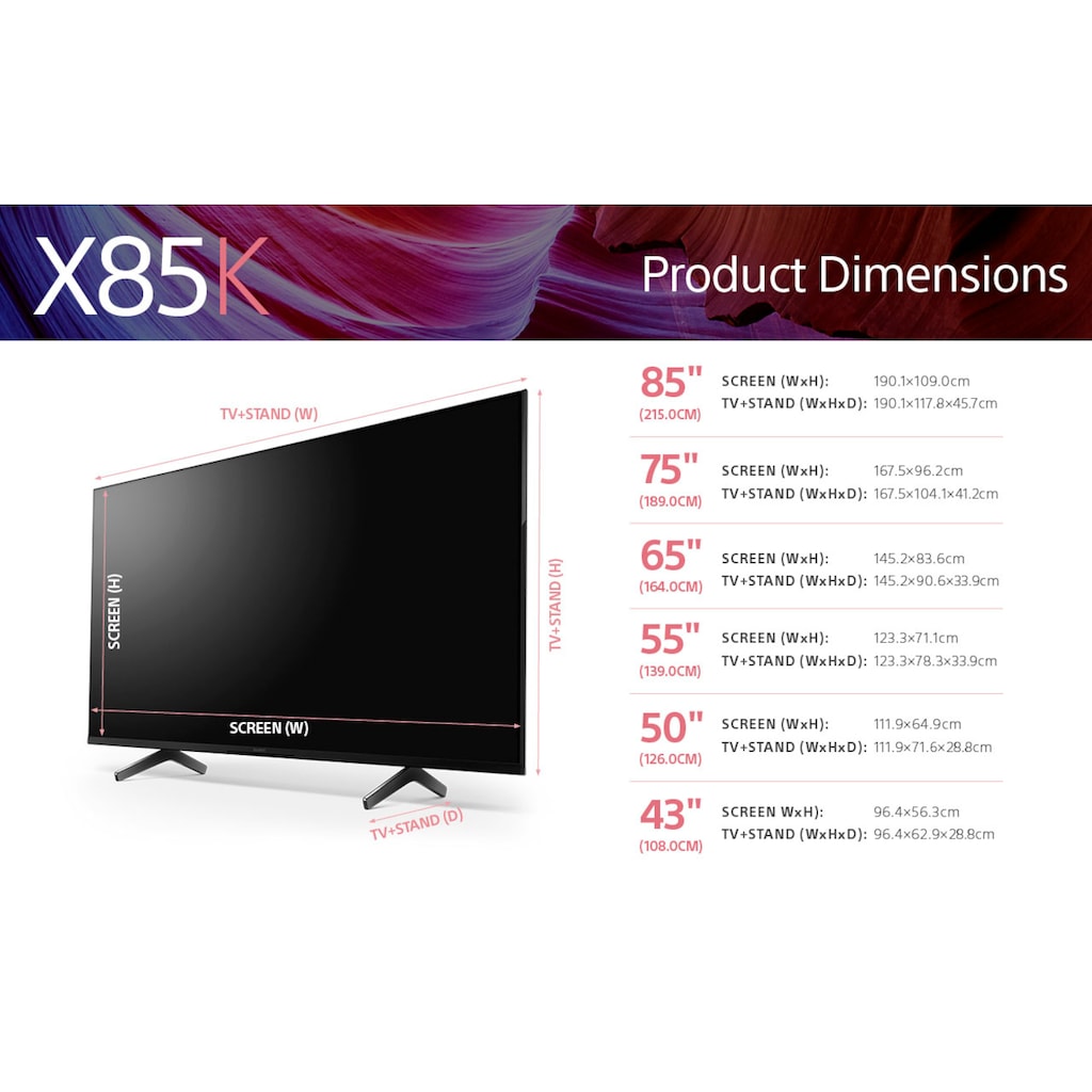 Sony LCD-LED Fernseher »KD-50X85K«, 126 cm/50 Zoll, 4K Ultra HD, Smart-TV-Google TV