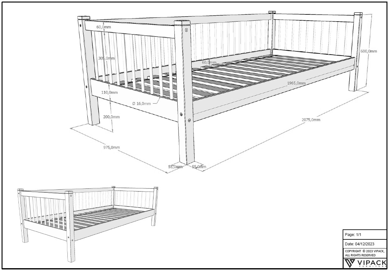 Home affaire Einzelbett, (Made in Europe), aus massiver Eiche geölt, LF 90x200 cm, wahlweise mit Bettschublade