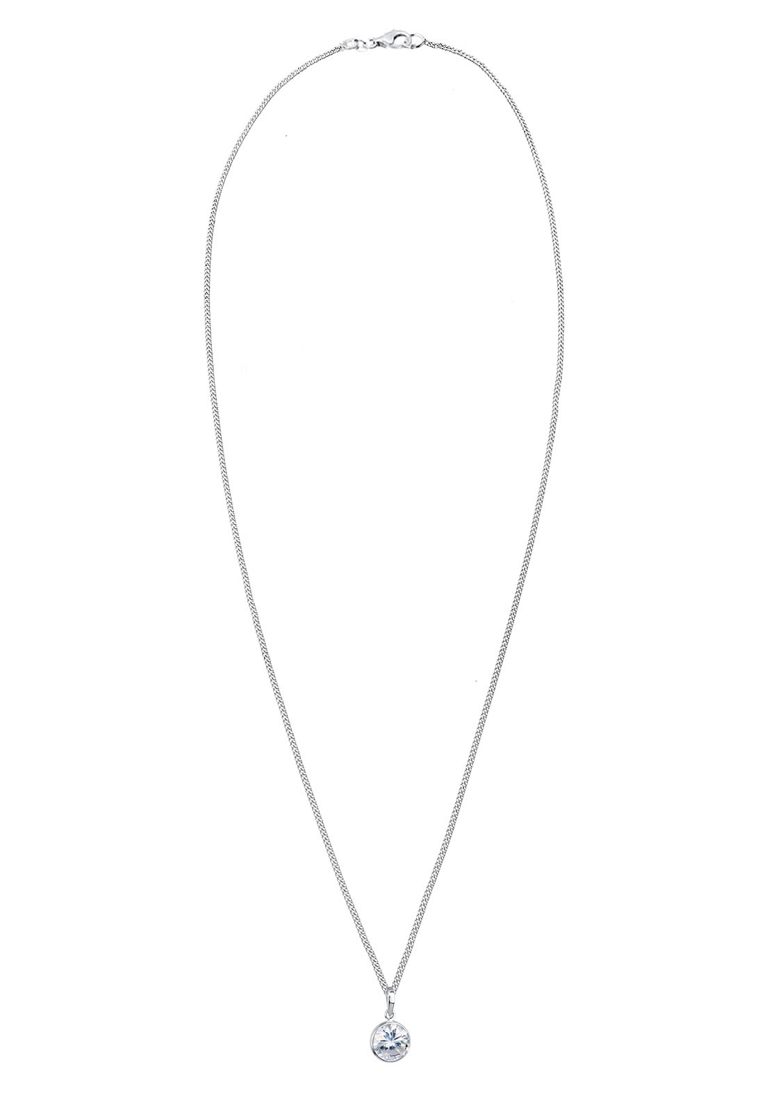 Elli Silberkette »Halskette Solitär Zirkonia Weiß 925 Sterling Silber«