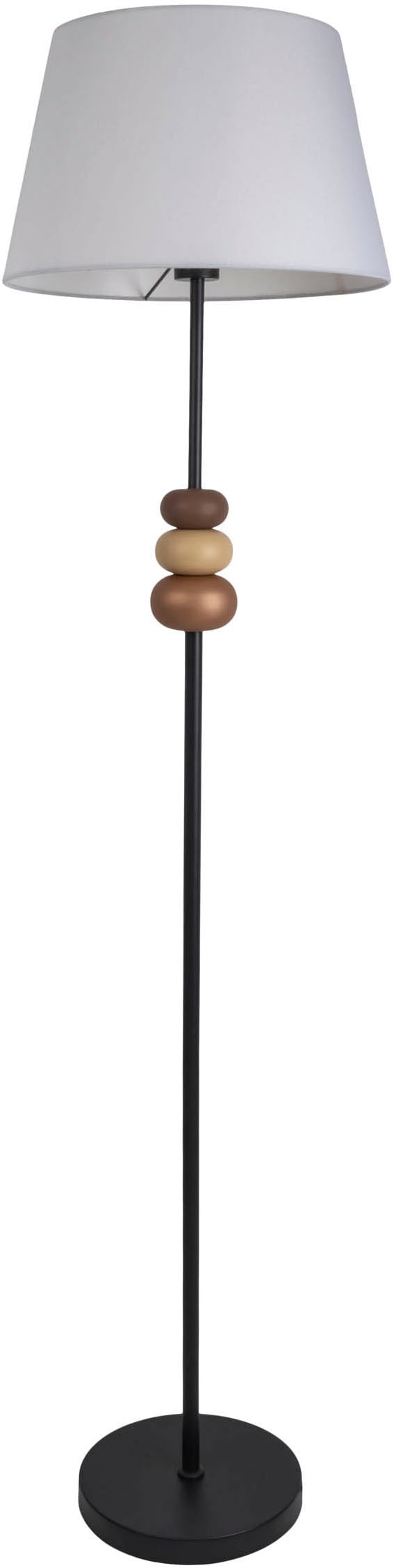 näve Stehlampe »Elina« E27 1 Stk. H: 155cm, Textilschirm weiß, E27 max. 40W, Zuleitung 180cm schwarz