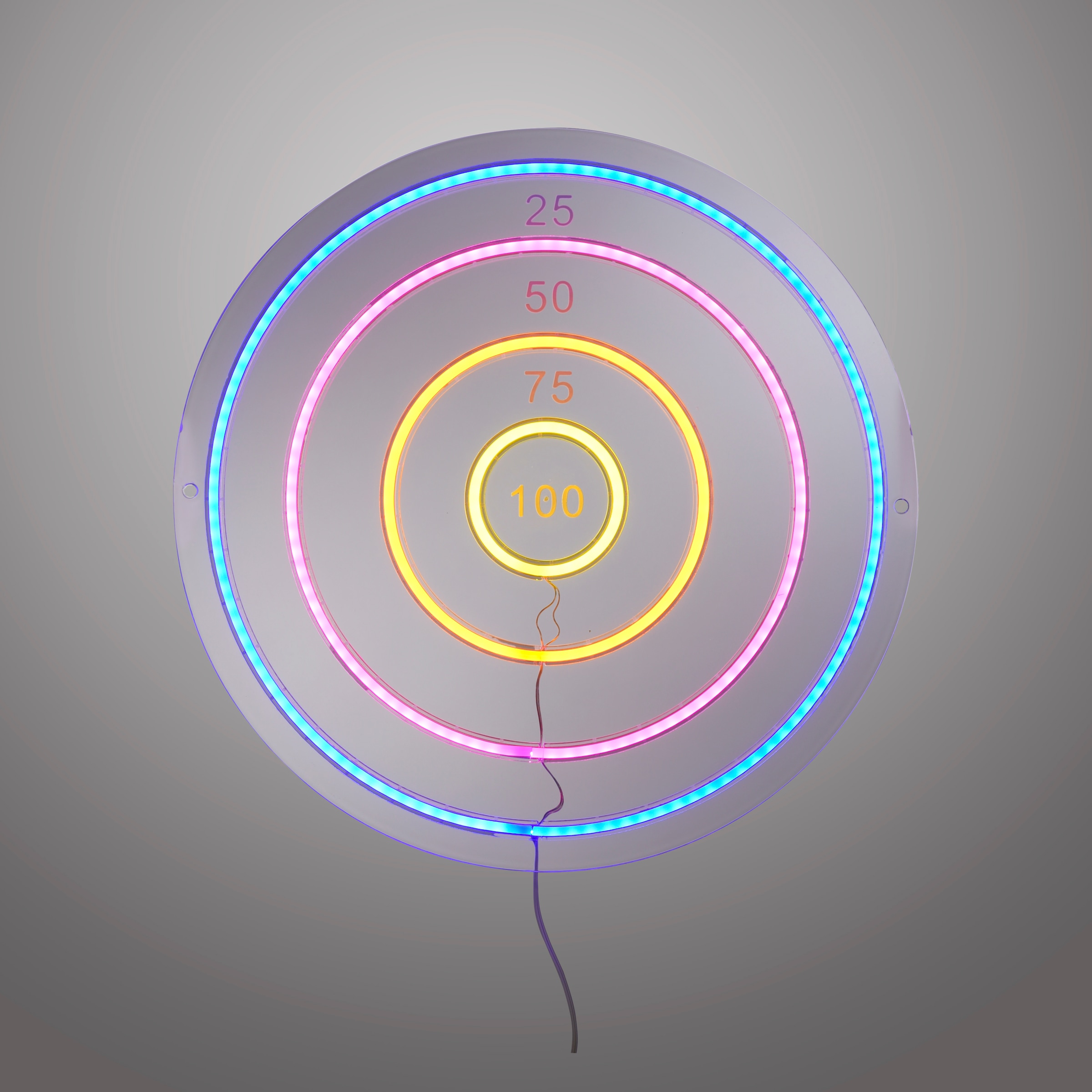 JUST LIGHT LED Wandleuchte »Dartscheibe NEON-DARTS« LED-Board 1 Stk. RGB LED-Dartscheibe mit 4 Saugnapf-Dartpfeilen