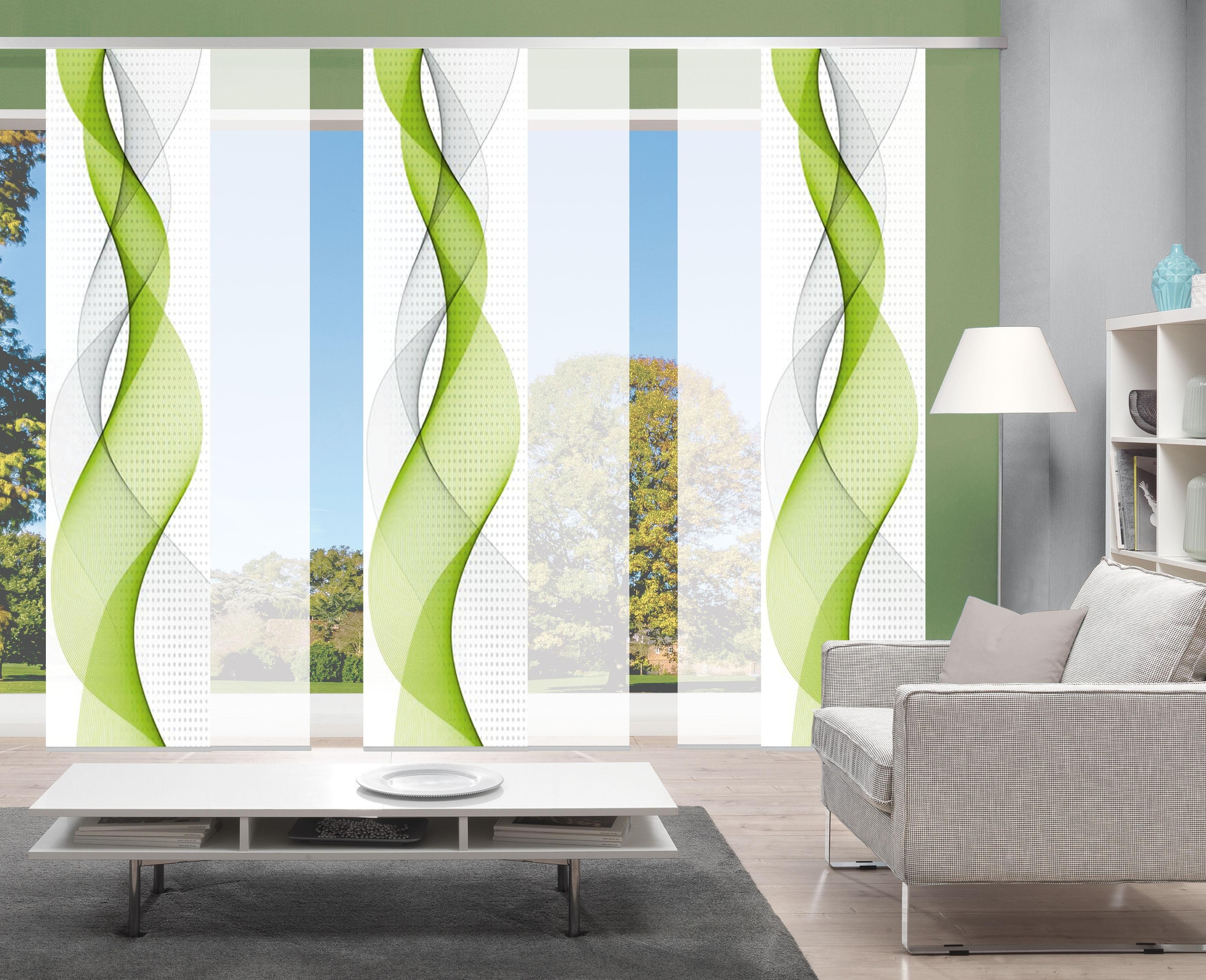 HOME WOHNIDEEN Schiebegardine »OPALIA 6ER SET« Paneelwagen 6 Stk. tlg. HxB: 245x60