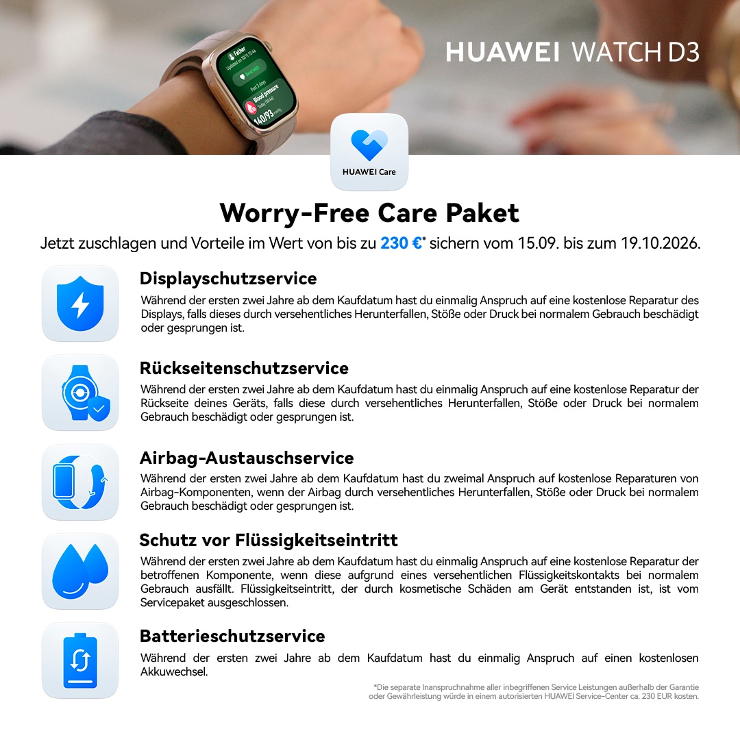 Huawei Smartwatch »Watch D3 Blutdruck«(/ 1,92 ″)