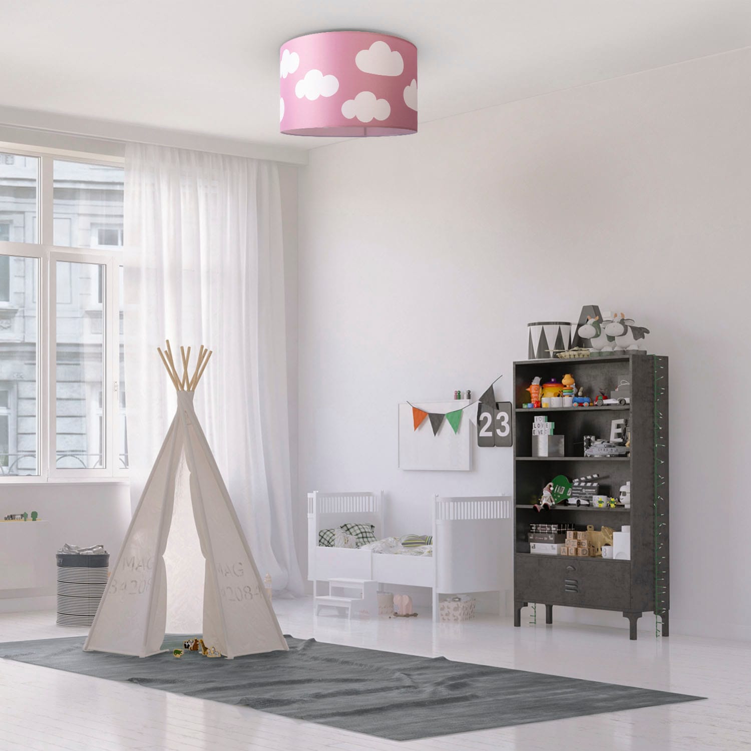 Paco Home Deckenleuchte »Hugo Cosmo«, Deckenleuchte Kinderzimmer Kinder  Lampe Wolke Stoffschirm Rund E27 online kaufen | mit 3 Jahren XXL Garantie