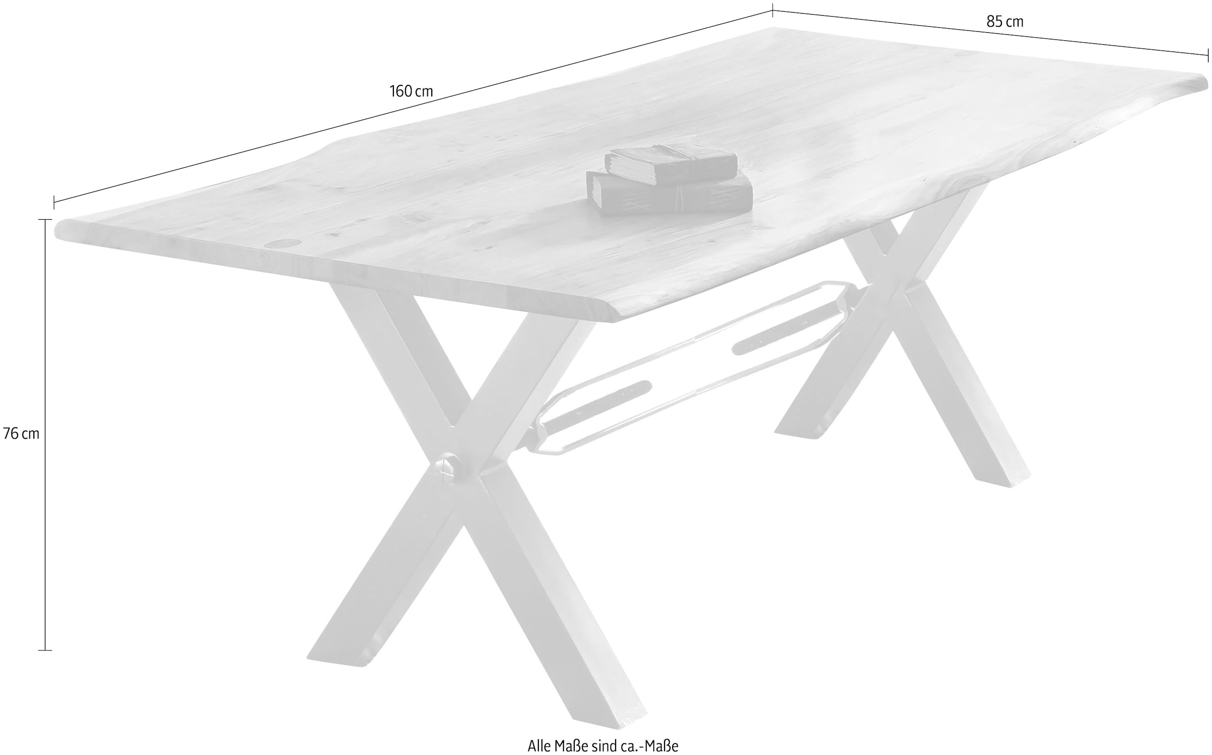 SIT Esstisch mit Baumkante wie gewachsen