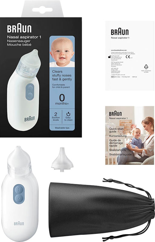 Braun Nasensauger »1 - BNA100EU«, Elektrischer Nasensauger für alle Altersgruppen 0+