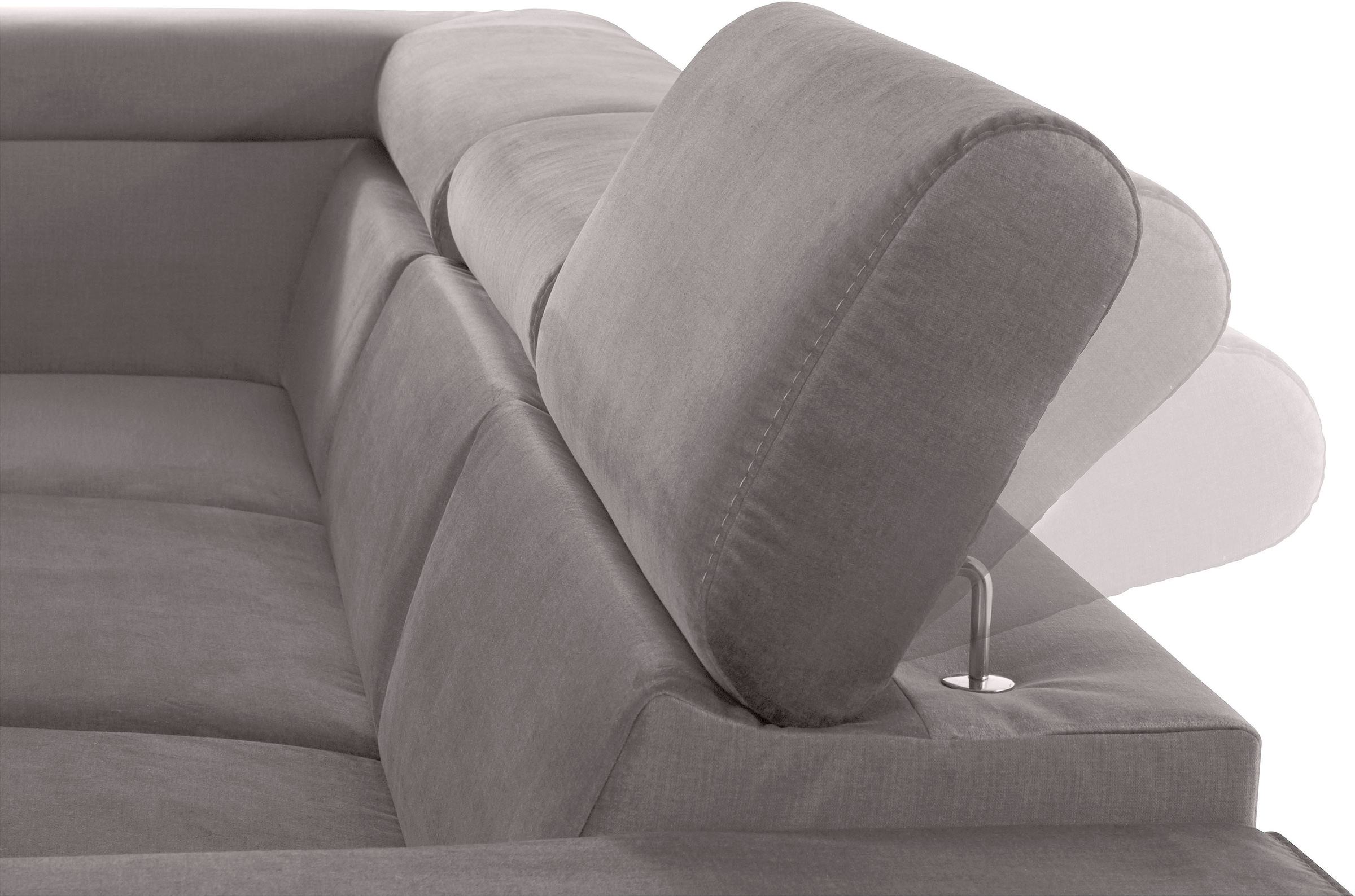 COTTA Ecksofa »Morven L-Form«, Inklusive Kopfteilverstellung, wahlweise mit Ladestation, Bettfunktion